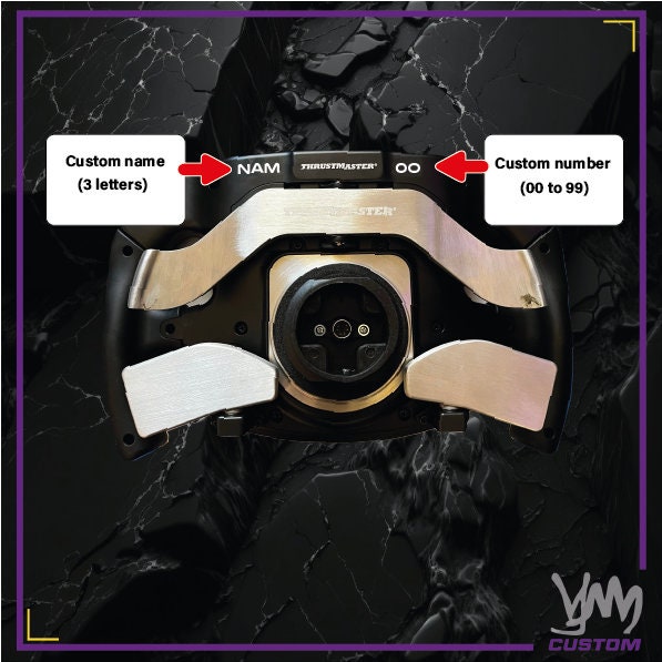 Pack stickers nom personnalisé avant / arrière pour volant Thrustmaster Ferrari SF1000