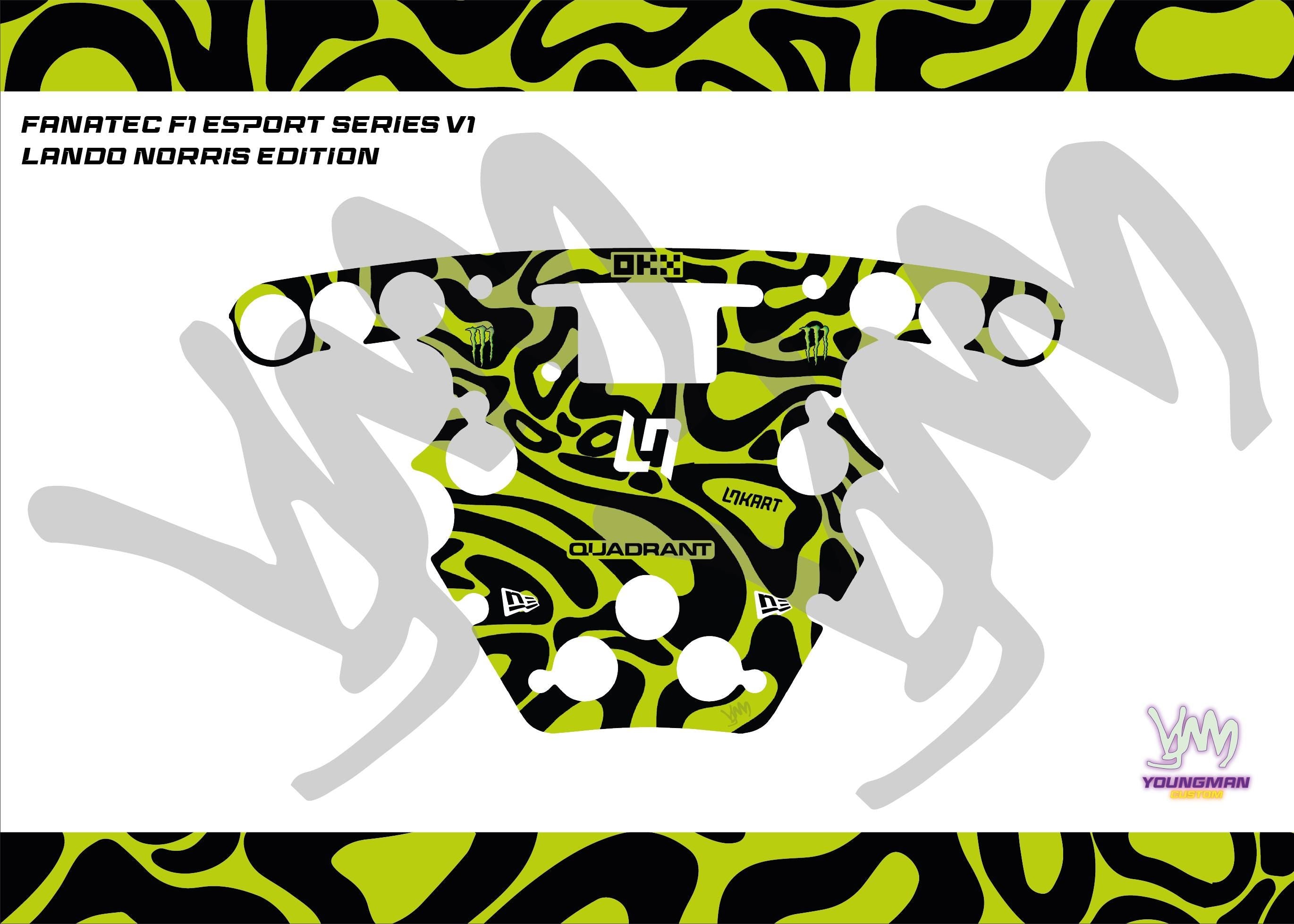 Stickers pour volant Fanatec Esport F1 V1 et V2 -  Lando Norris LN4 Quadrant McLaren casque