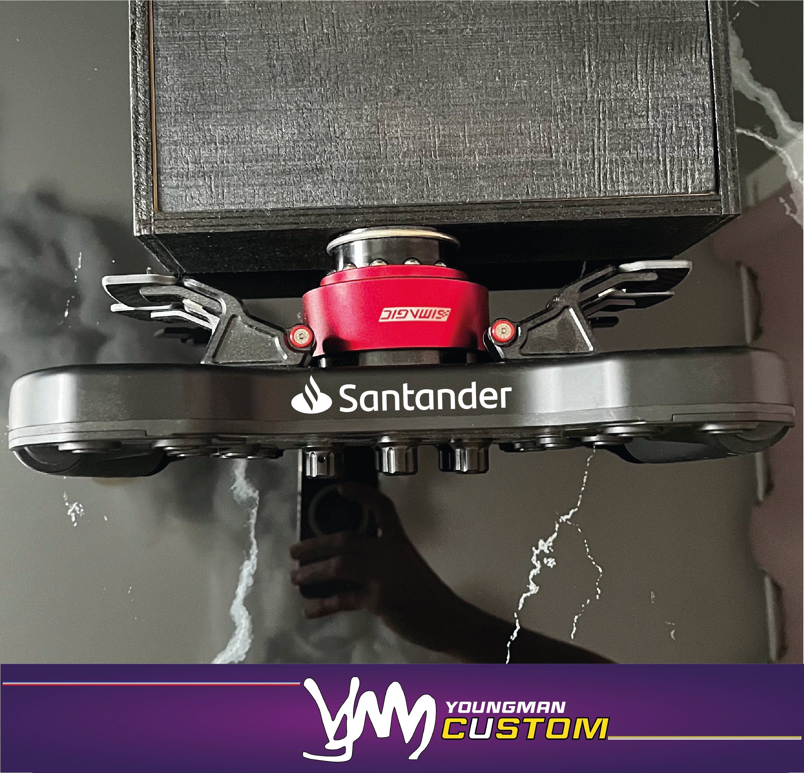 Sticker Santander pour volant Thrustmaster Ferrari SF1000 - Add-On F1 - Fanatec Podium Racing Wheel F1 - volant SIMAGIC