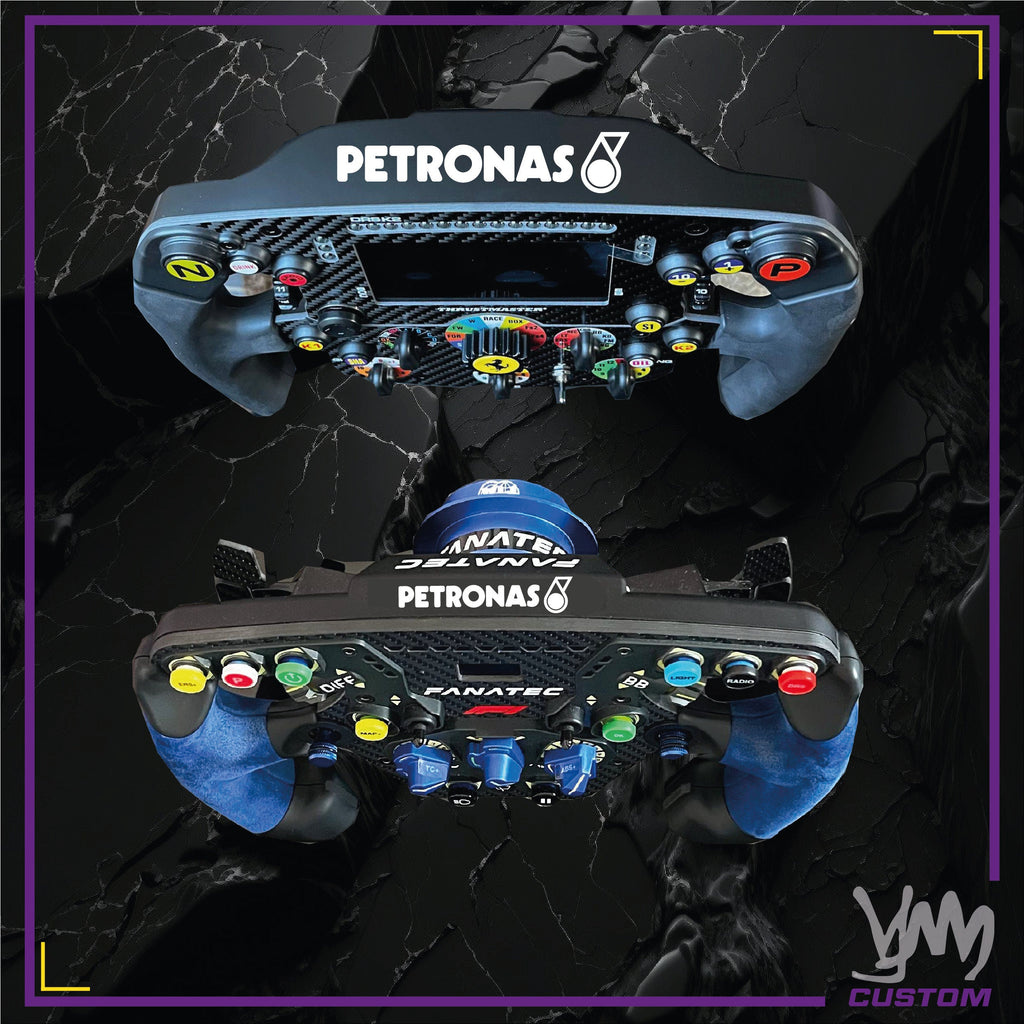 Sticker Petronas pour les volants Thrustmaster SF1000 / Add-On, Fanatec Podium, SIMAGIC