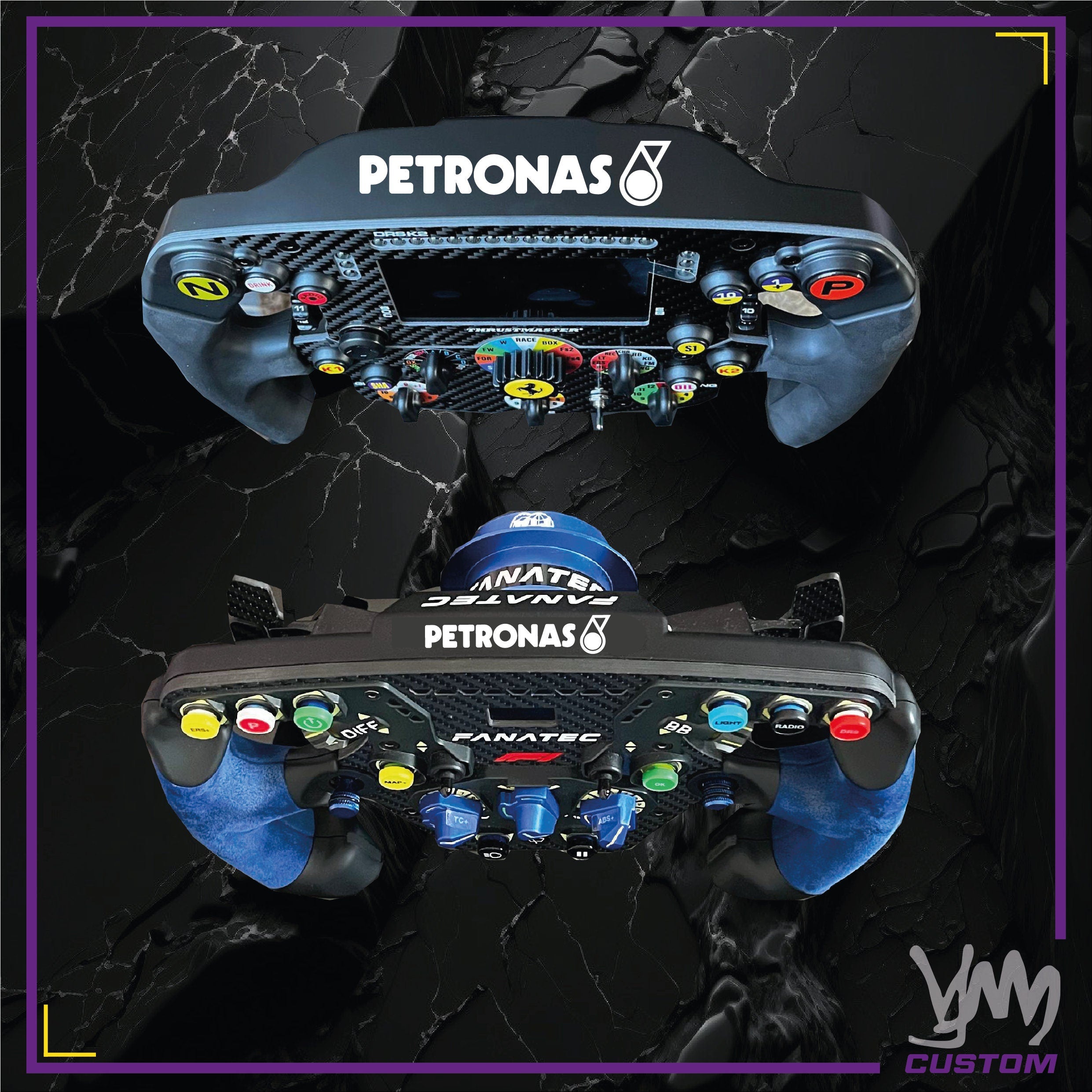 Sticker Petronas pour les volants Thrustmaster SF1000 / Add-On, Fanatec Podium, SIMAGIC