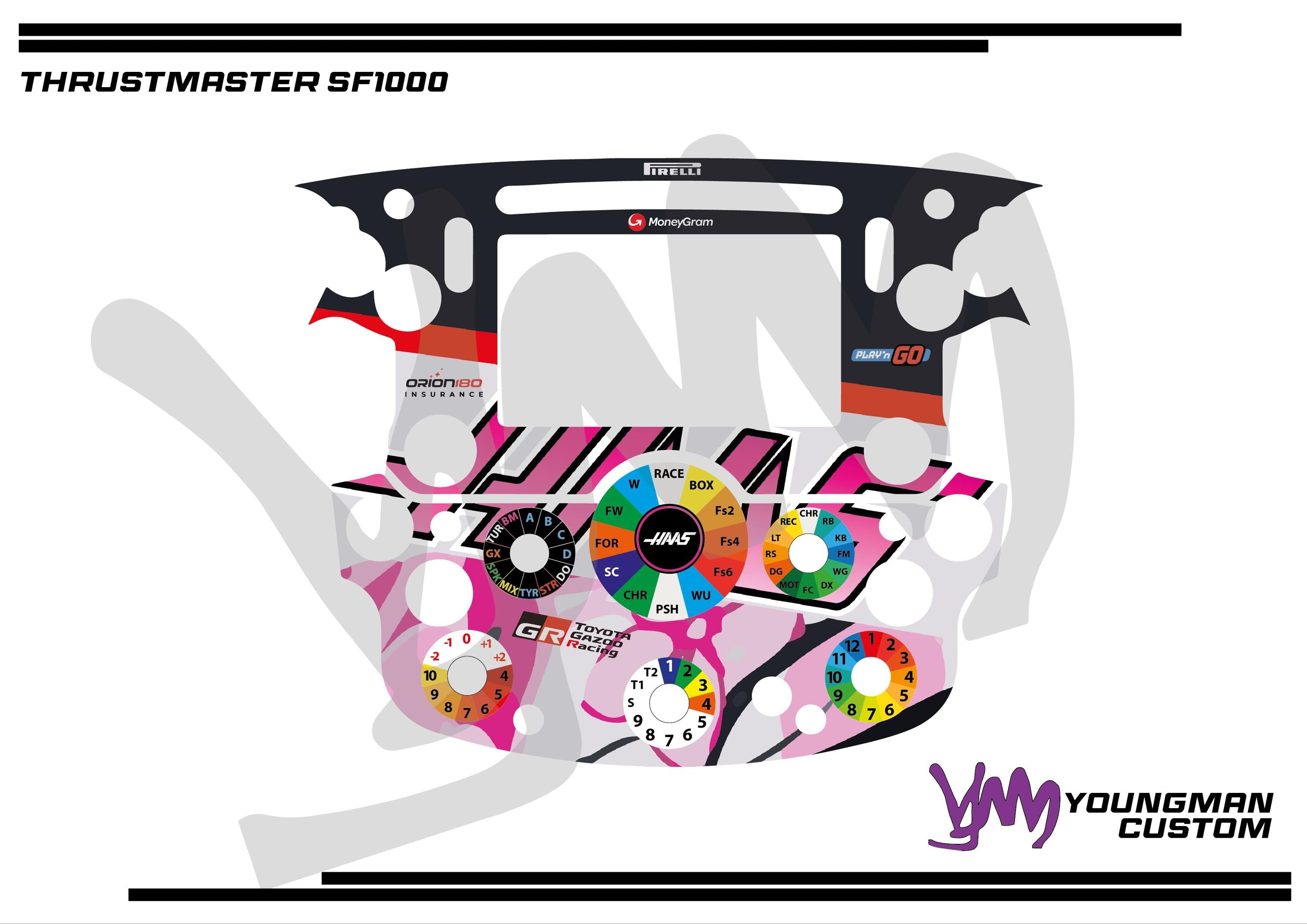 Stickers pour volant complet Thrustmaster Ferrari SF1000 - HAAS F1 Team édition Japon