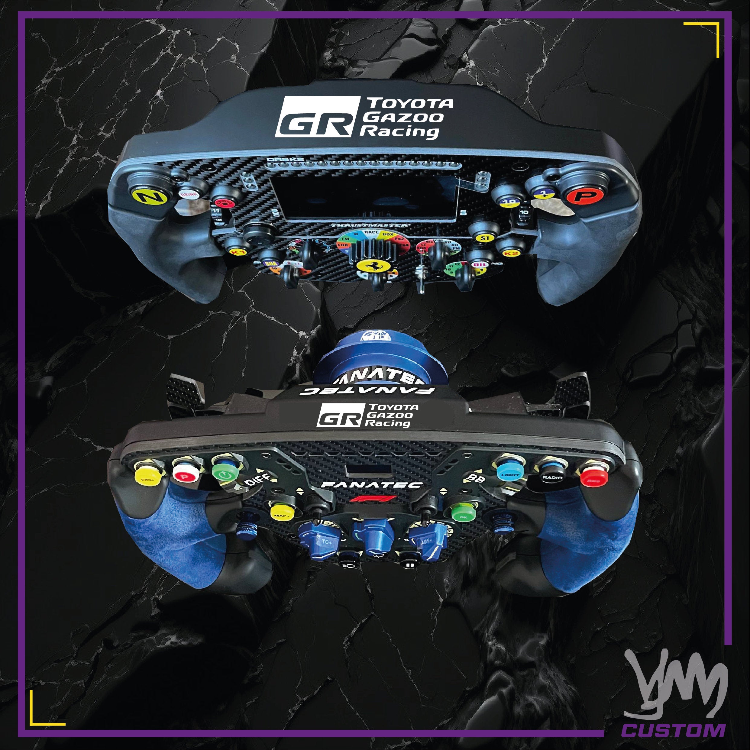 Sticker Toyota GR pour volant Thrustmaster Ferrari SF1000 - Add-On F1 - Fanatec Podium / CSL McLaren - Simagic - Moza GS