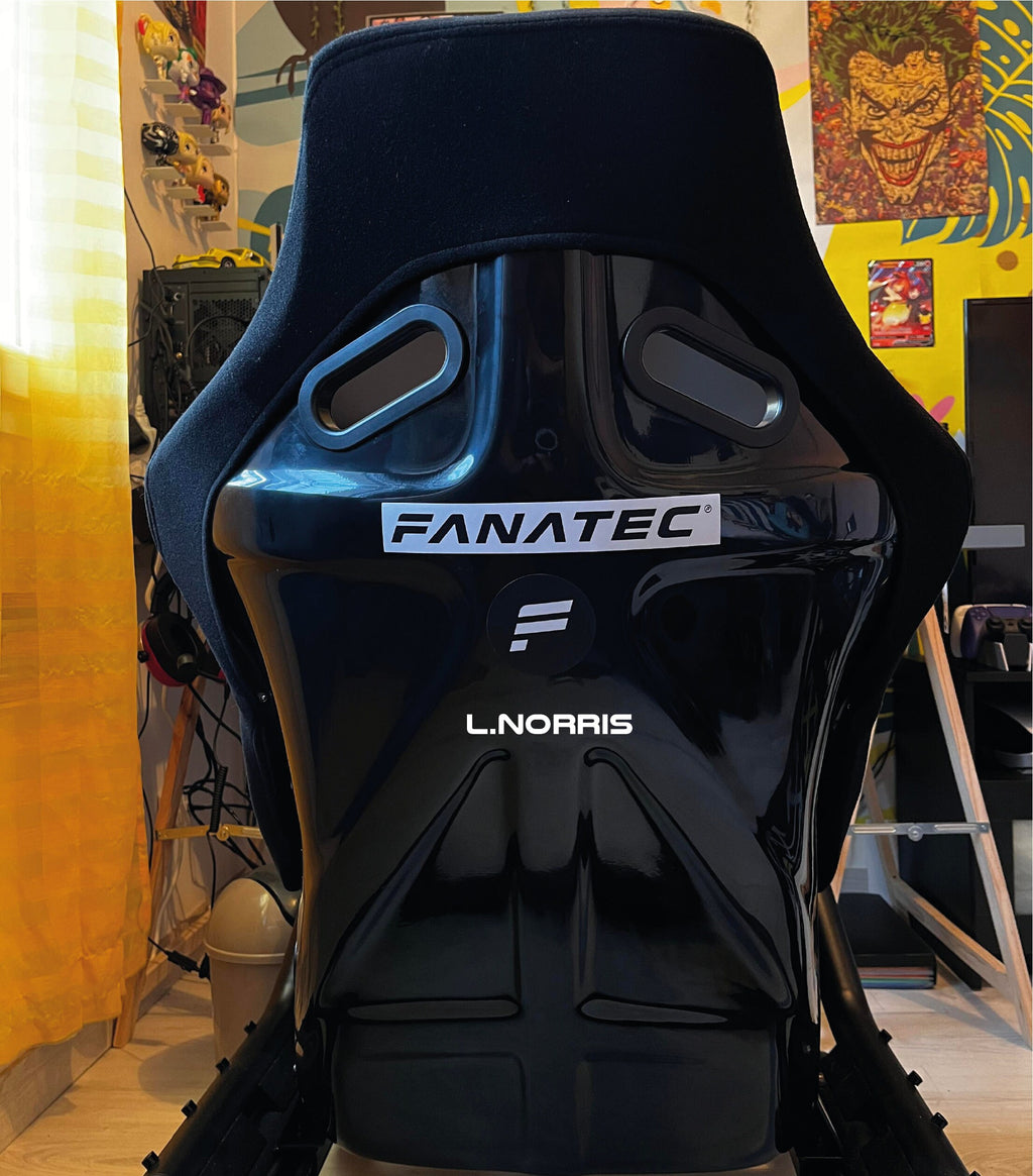 Stickers (x2) nom de pilote personnalisé pour simracing sur baquet ou châssis