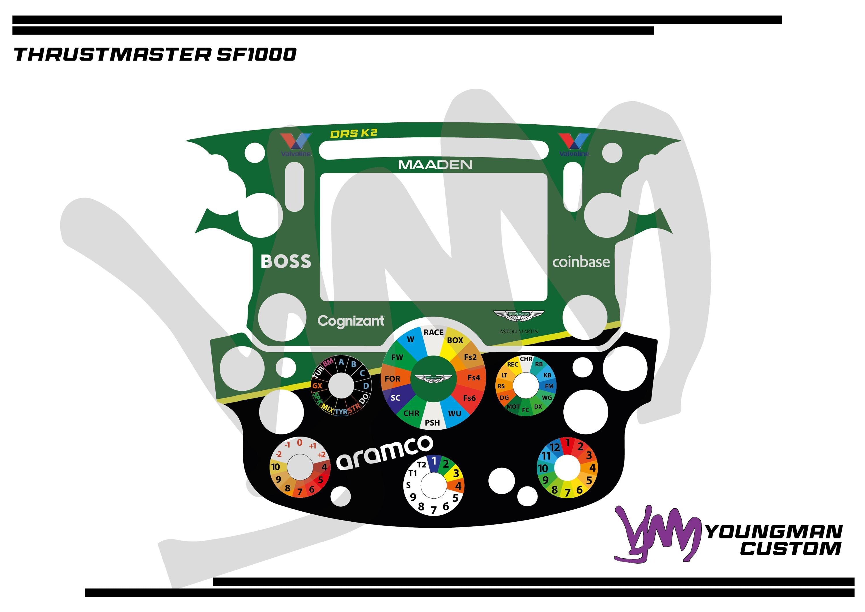 Stickers pour volant complet Thrustmaster SF1000 - Aston Martin F1