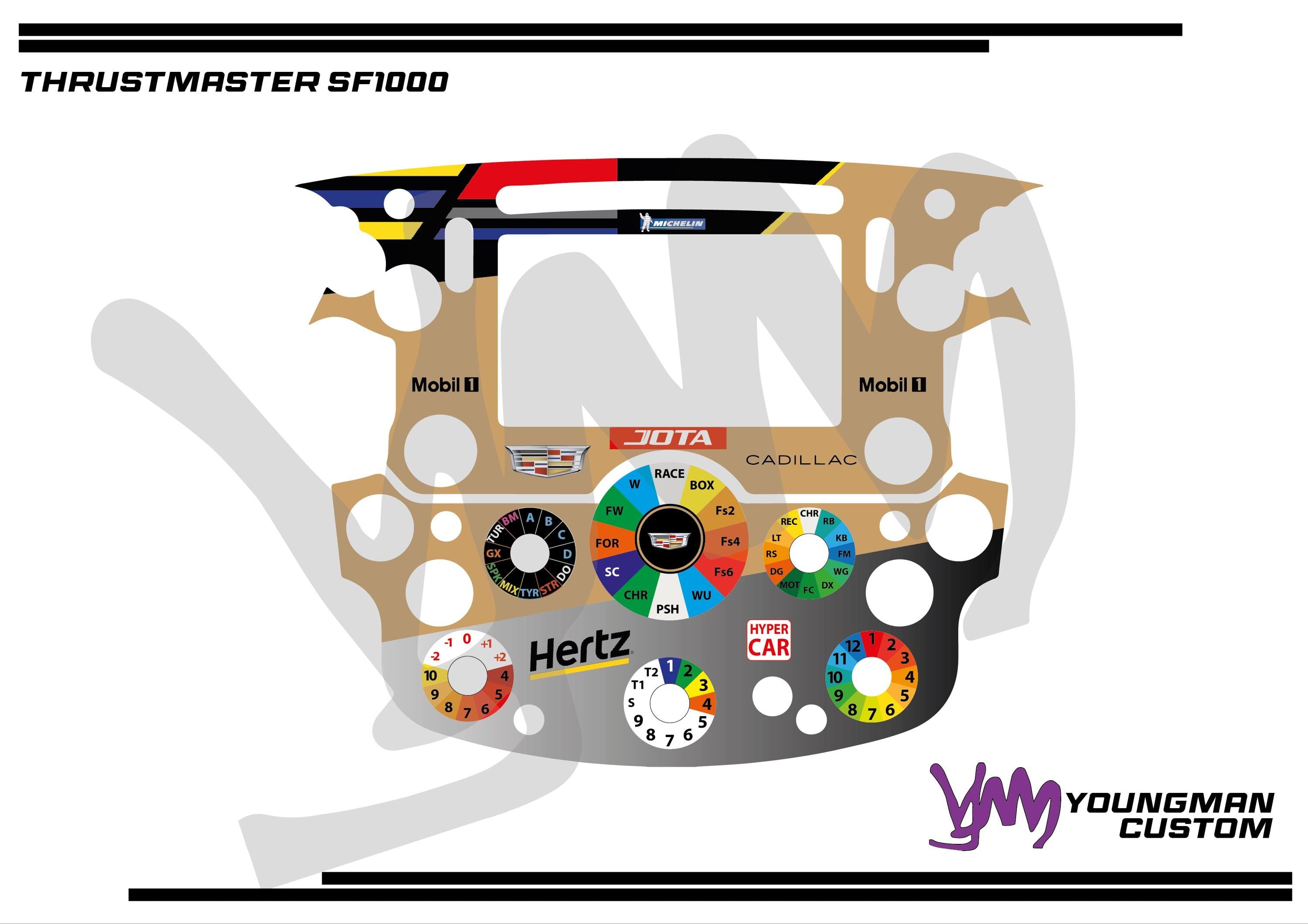 Stickers pour volant complet Thrustmaster SF1000 - Cadillac Hertz Team Jota WEC