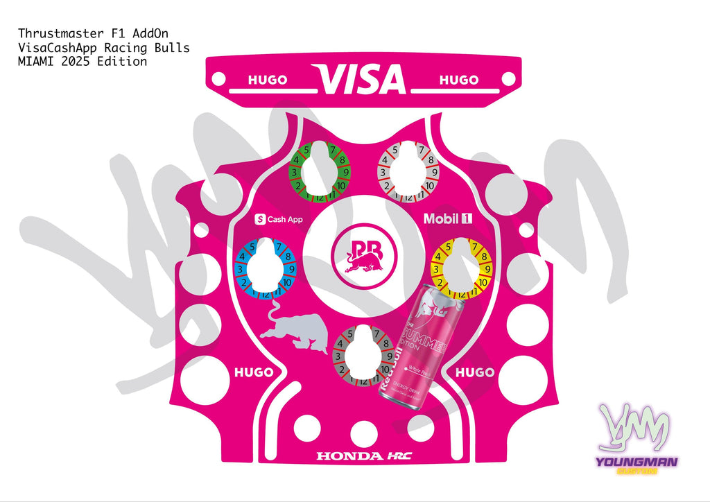 Stickers pour volant complet Thrustmaster Ferrari F1 Add-On - VisaCashApp Racing Bulls MIAMI livery 2025