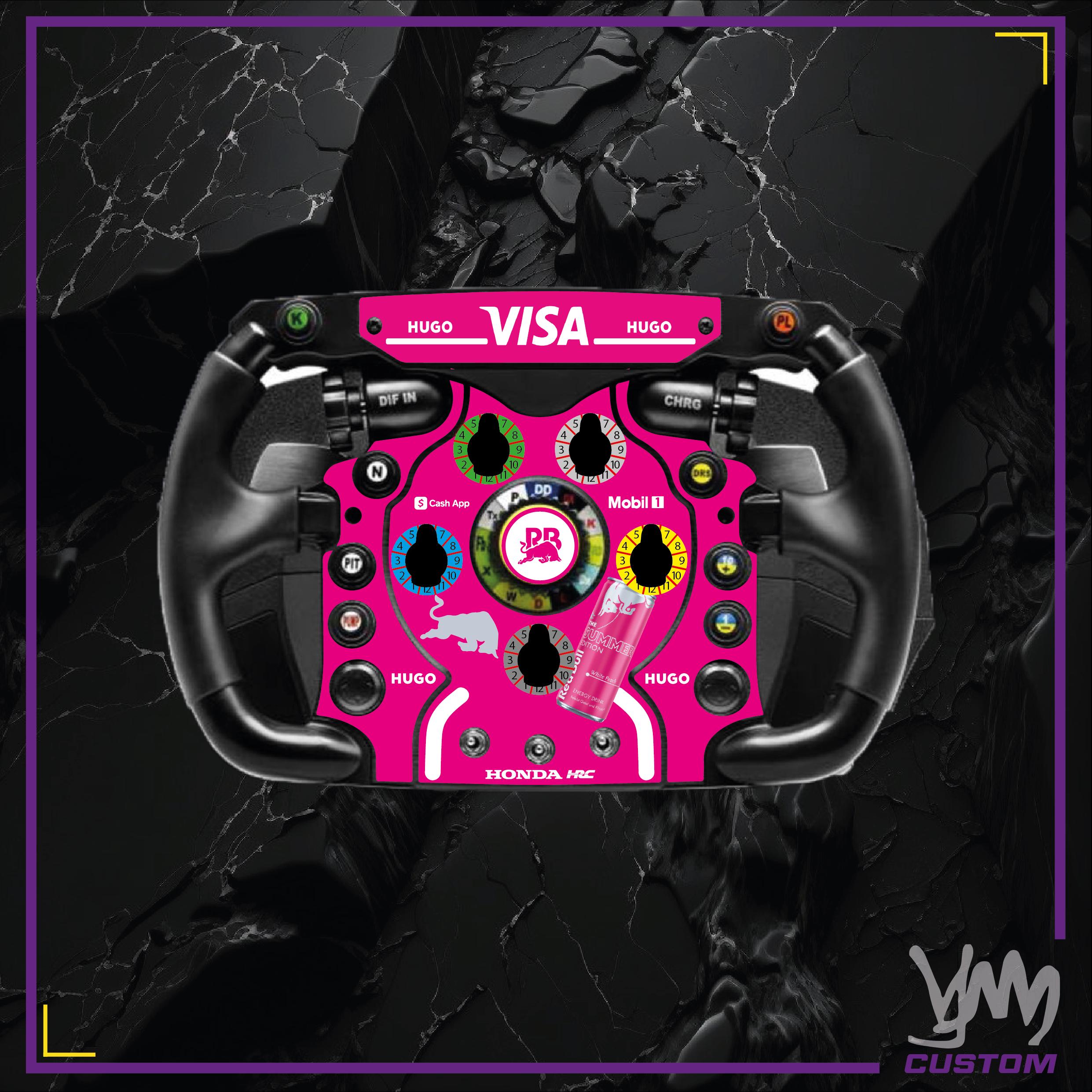 Stickers pour volant complet Thrustmaster Ferrari F1 Add-On - VisaCashApp Racing Bulls MIAMI livery 2025