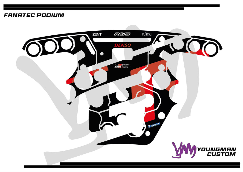 Stickers pour volant complet Fanatec Podium - Toyota GR WEC