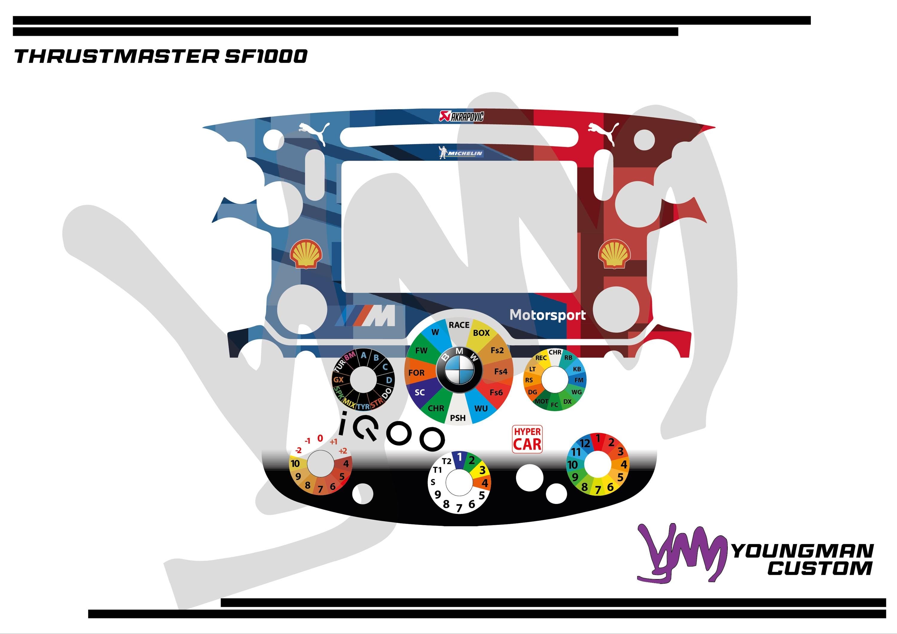 Stickers pour volant complet Thrustmaster SF1000 - BMW Motorsport Team WRT WEC