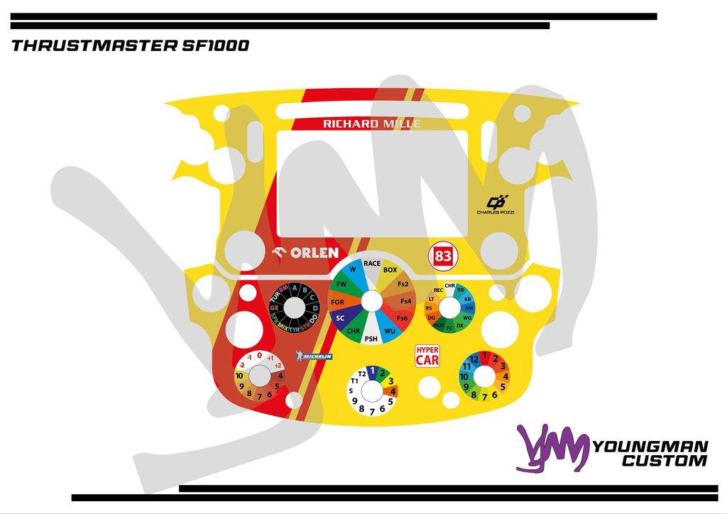 Stickers pour volant complet Thrustmaster SF1000 - AF Corse Ferrari WEC
