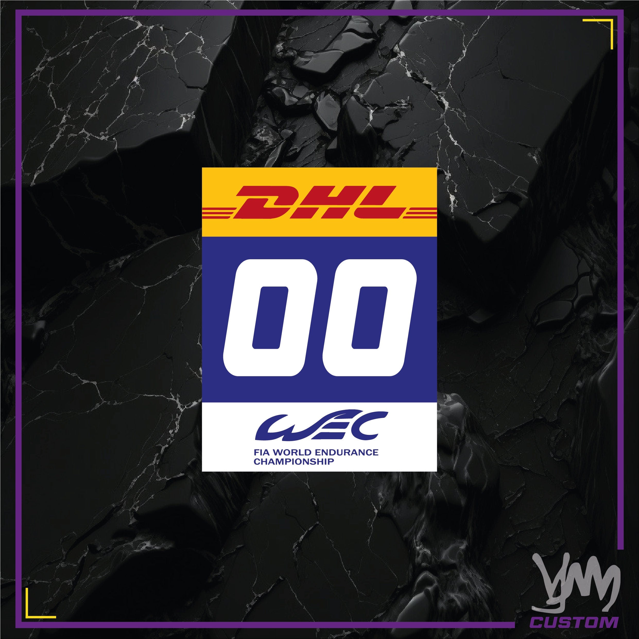 Stickers plaque numéro WEC - Hypercar / LMP2 / GT - Numéro personnalisé au choix