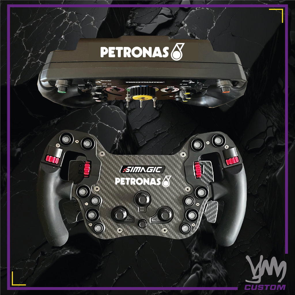 Sticker Petronas pour les volants Thrustmaster SF1000 / Add-On, Fanatec Podium, SIMAGIC