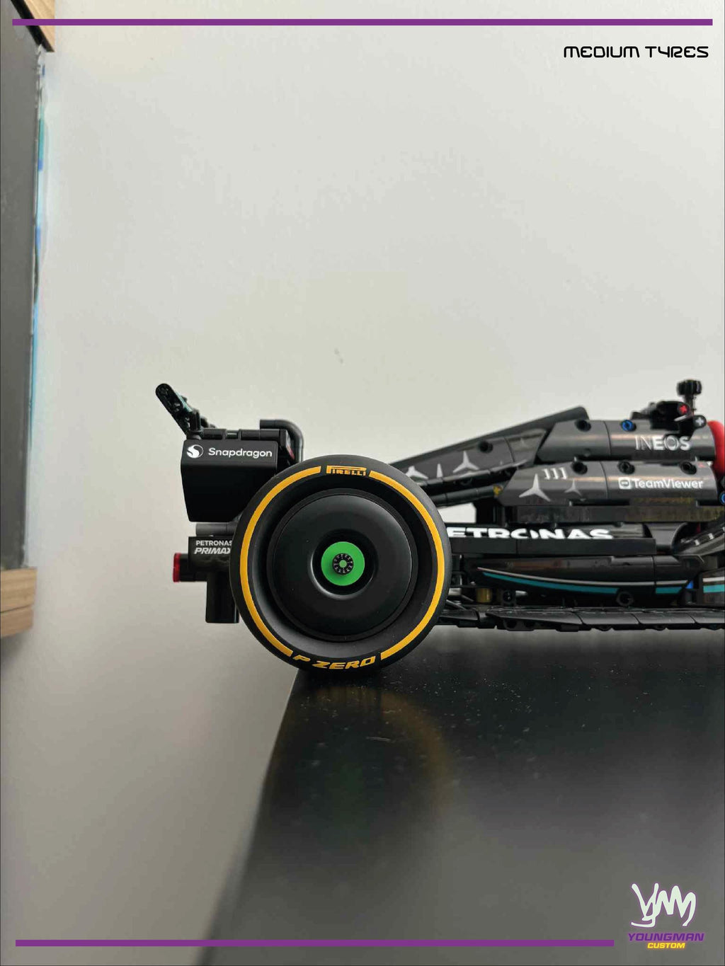 Pack de stickers pour Lego Technic Mercedes-AMG F1 W14 E-Performance pneus et numéro Hamillton / Russell