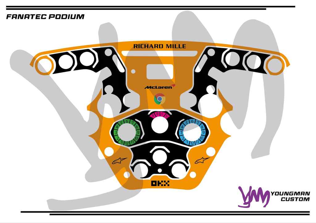 Stickers pour volant complet Fanatec Podium - McLaren F1