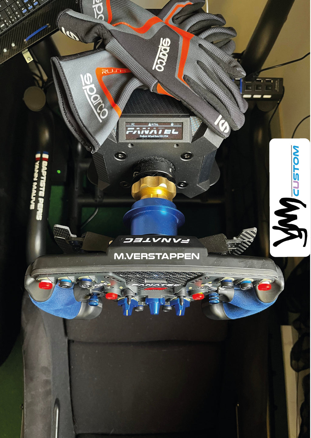 Sticker nom personnalisé pour volant Fanatec Podium Racing Wheel F1