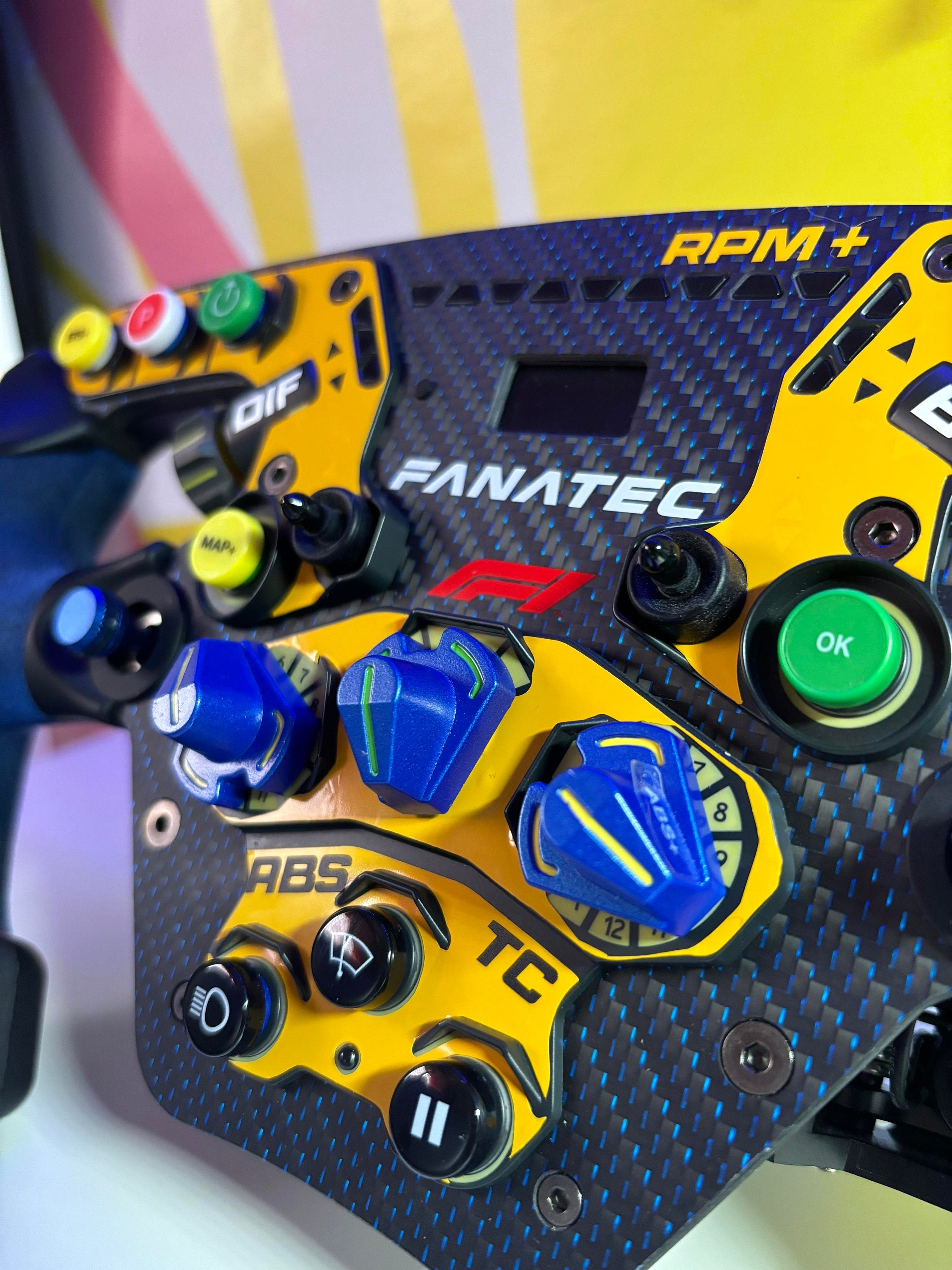 Sticker couleur pour volant Fanatec Podium - Décoration F1 racing