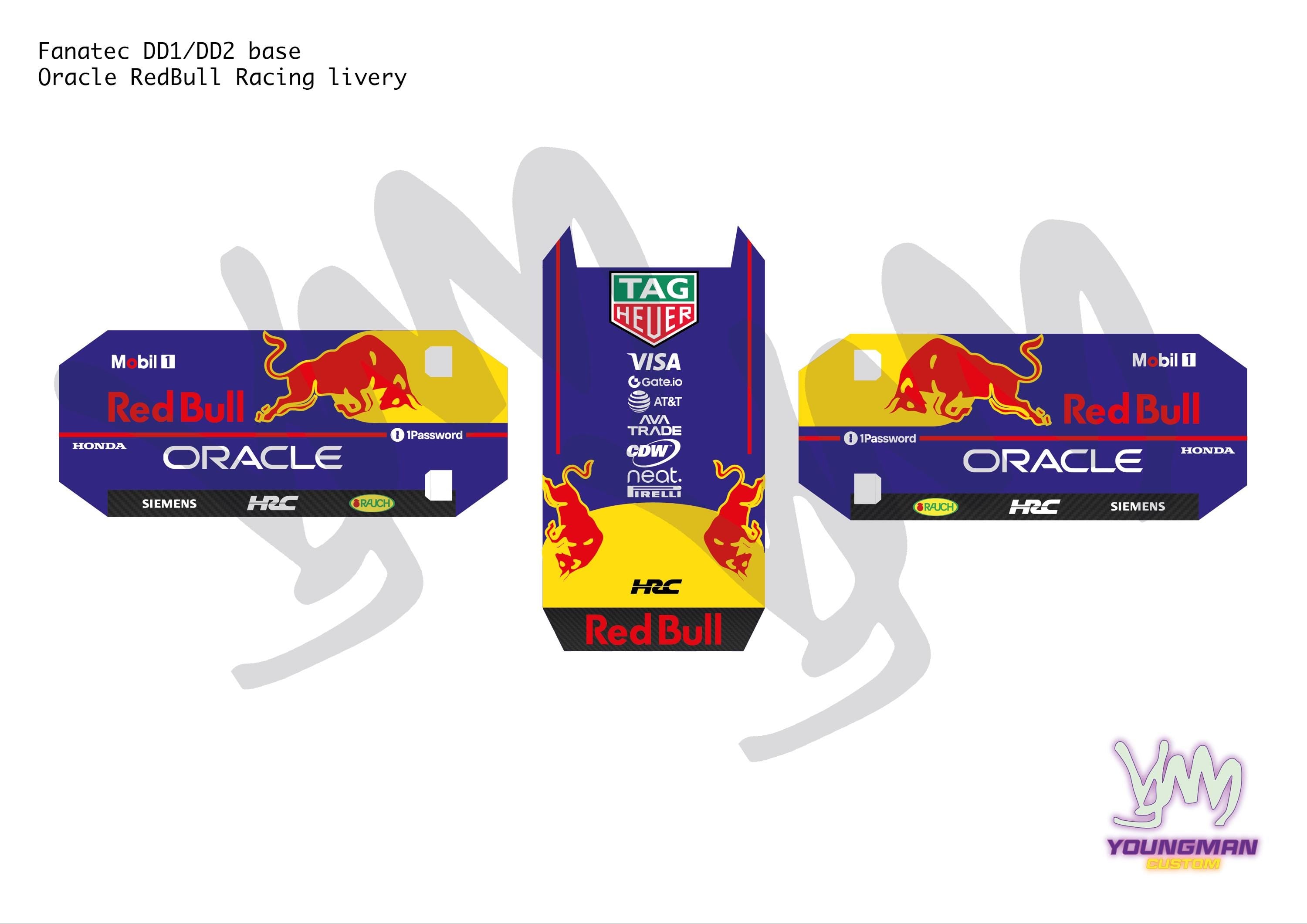 Stickers pour base moteur Fanatec DD1 ou DD2 - Oracle RB Racing 2025