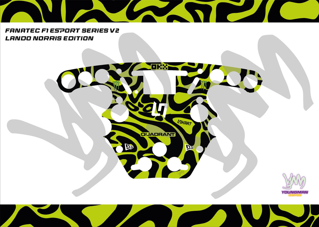 Stickers pour volant Fanatec Esport F1 V1 et V2 -  Lando Norris LN4 Quadrant McLaren casque