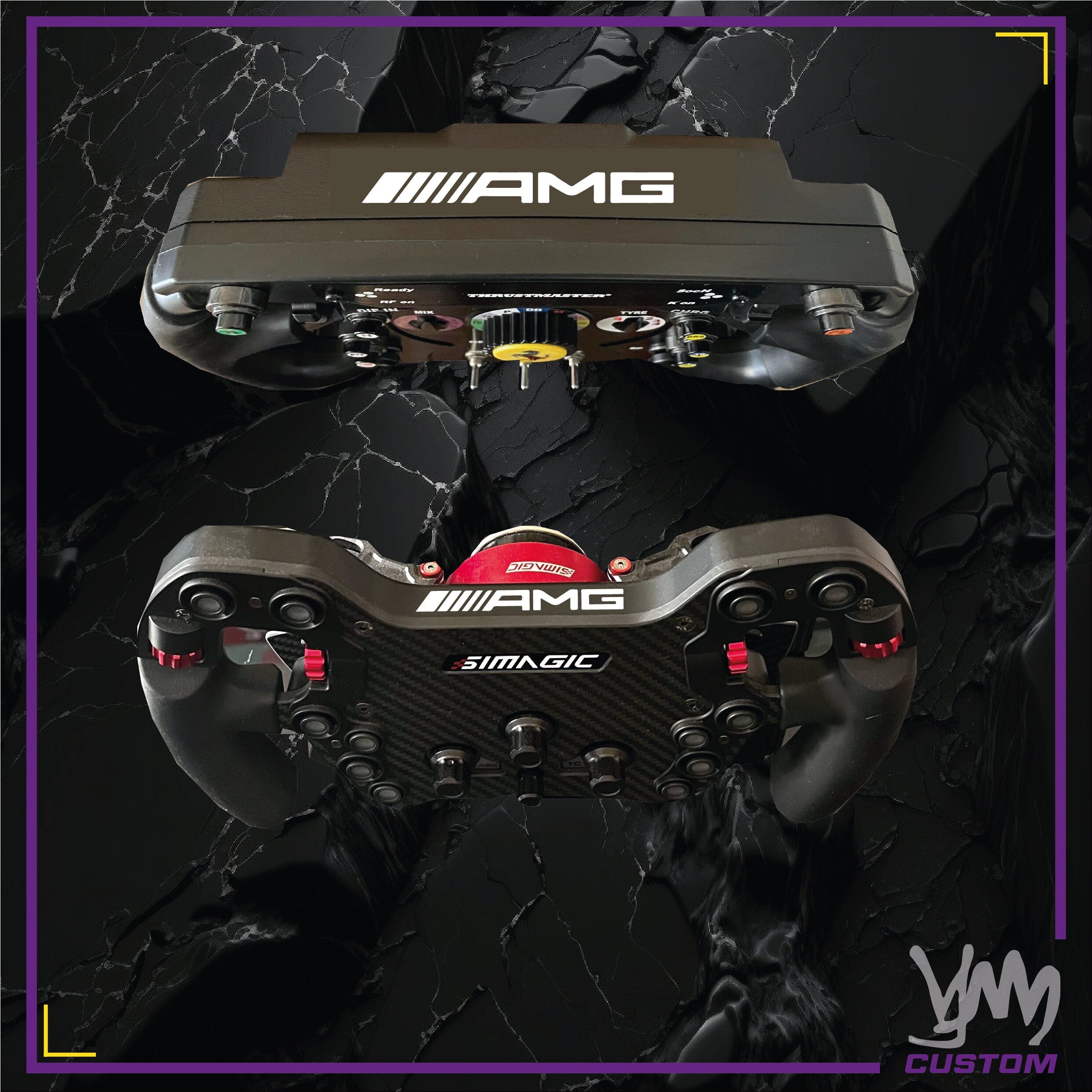 Sticker AMG pour les volants Thrustmaster SF1000 / Add-On, Fanatic Podium et SIMAGIC