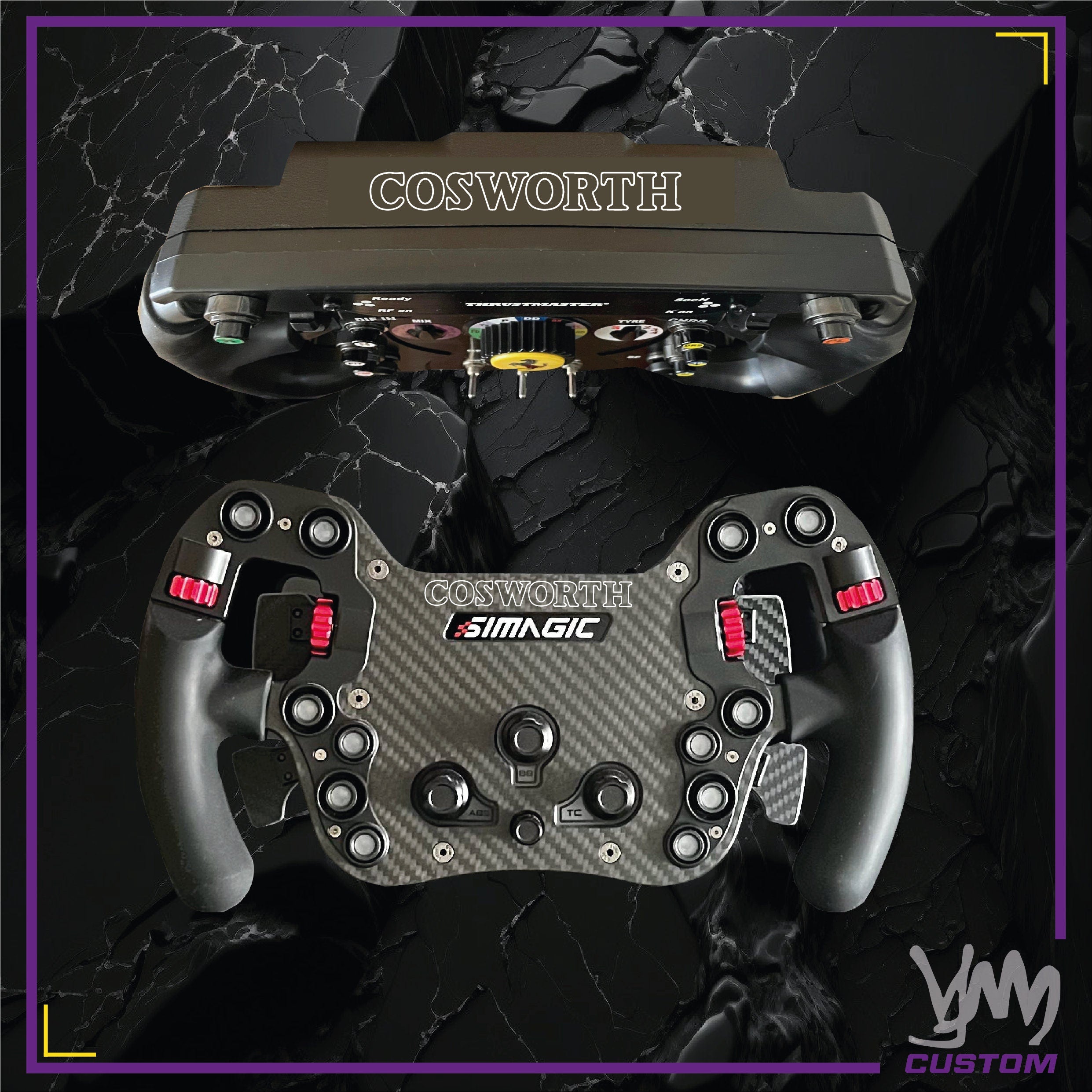 Sticker Cosworth pour les volants Thrustmaster SF1000 / Add-on, Fanatec Podium, SIMAGIC