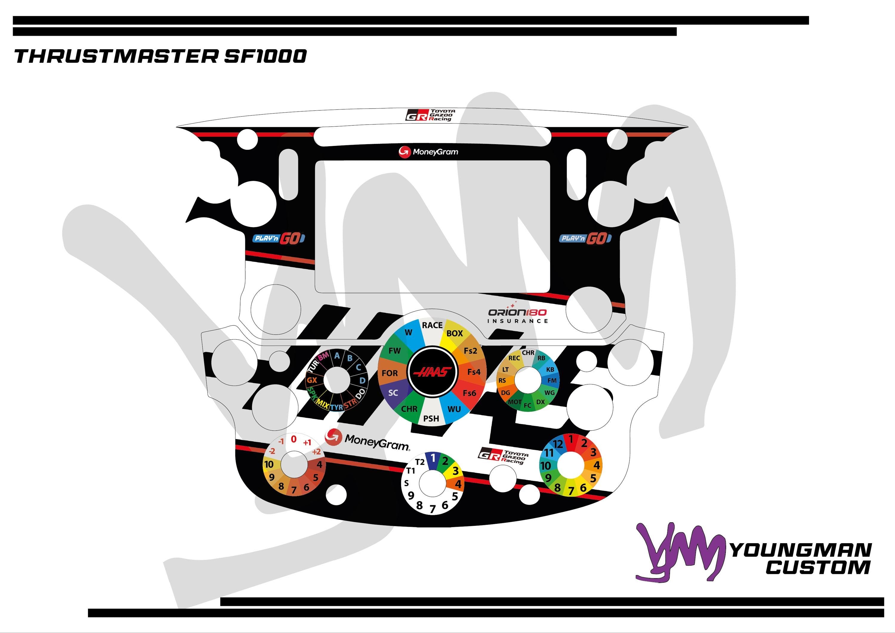 Stickers pour volant complet Thrustmaster Ferrari SF1000 - HAAS F1 Team