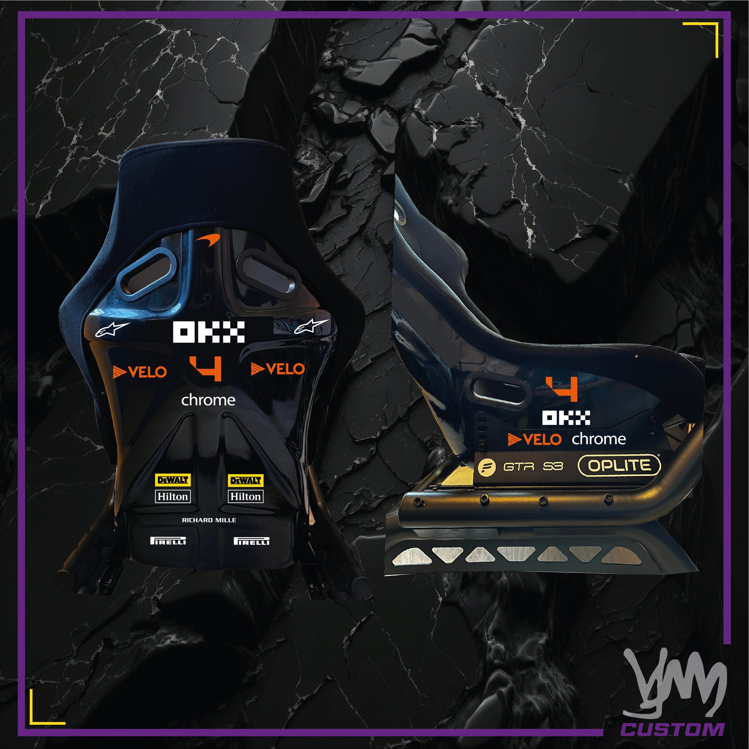 Stickers pour siège / châssis OPLITE McLaren F1 Team Norris / Piastri