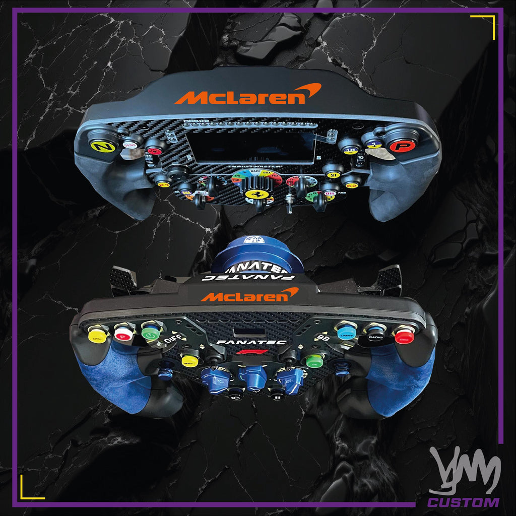 Sticker McLaren pour volant Thrustmaster Ferrari SF1000 - Add-On F1 - Fanatec Podium / CSL McLaren - SIMAGIC - Moza GS