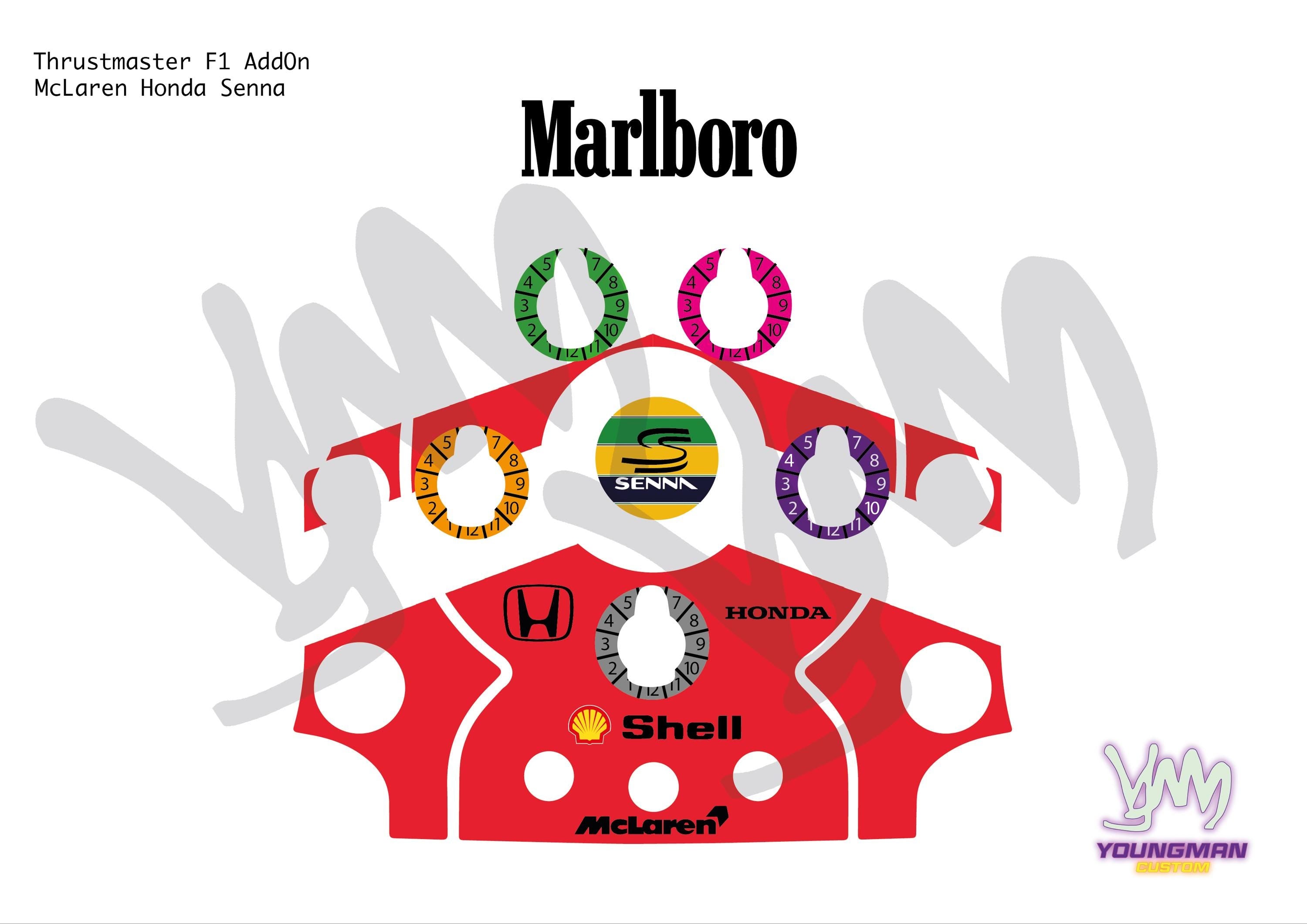 Stickers pour volant complet Thrustmaster Ferrari F1 Add-On - McLaren MP4 Ayrton Senna