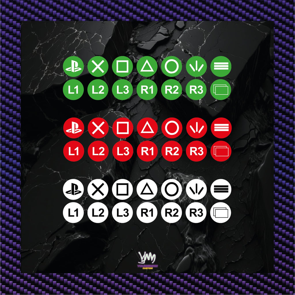 Stickers pour boutons PlayStation de volant indications SIM Racing / Button box