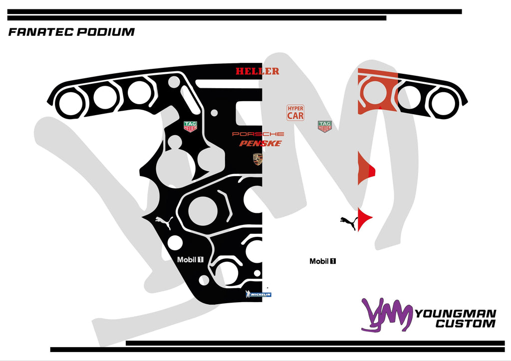 Stickers pour volant complet Fanatec Podium - Penske Porsche WEC