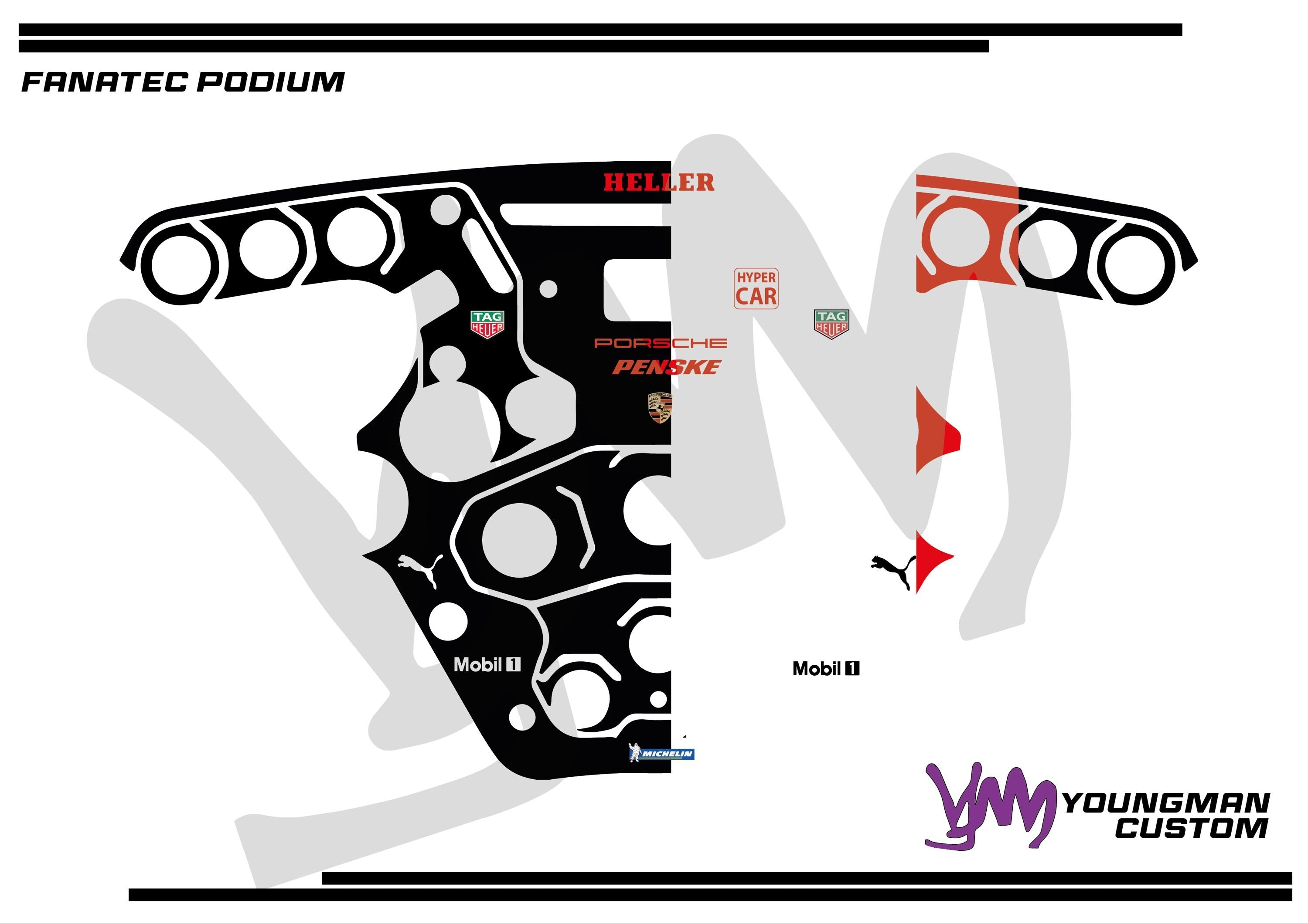 Stickers pour volant complet Fanatec Podium - Penske Porsche WEC
