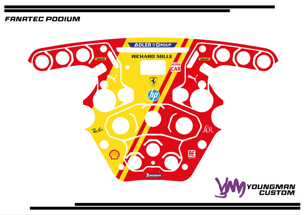 Stickers pour volant complet Fanatec Podium - Ferrari AF Corse WEC