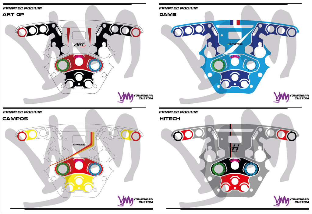 Stickers pour volant complet Fanatec Podium - Team F2 au choix