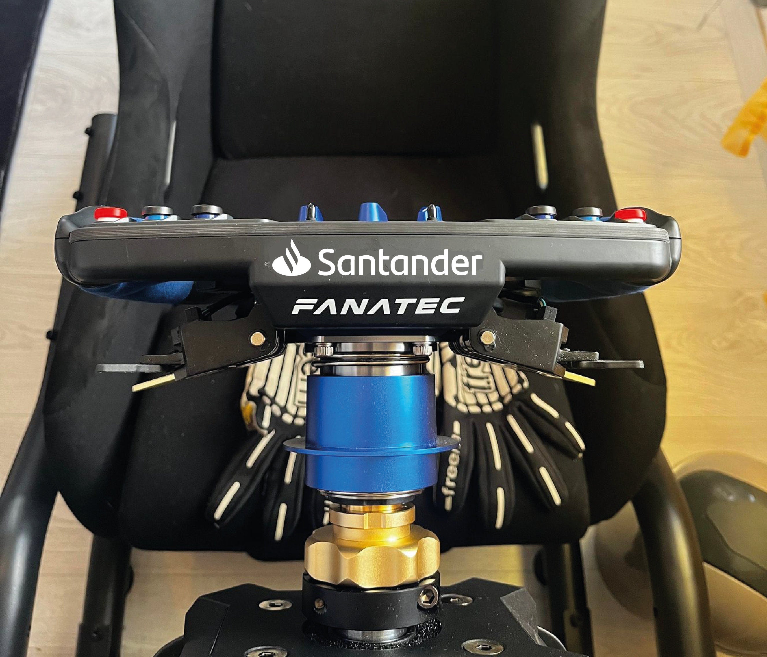 Sticker Santander pour volant Thrustmaster Ferrari SF1000 - Add-On F1 - Fanatec Podium Racing Wheel F1 - volant SIMAGIC