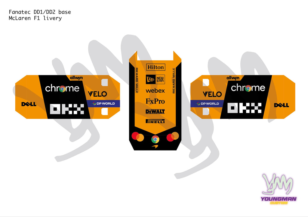 Stickers pour base moteur Fanatec DD1 ou DD2 - McLaren F1 2025