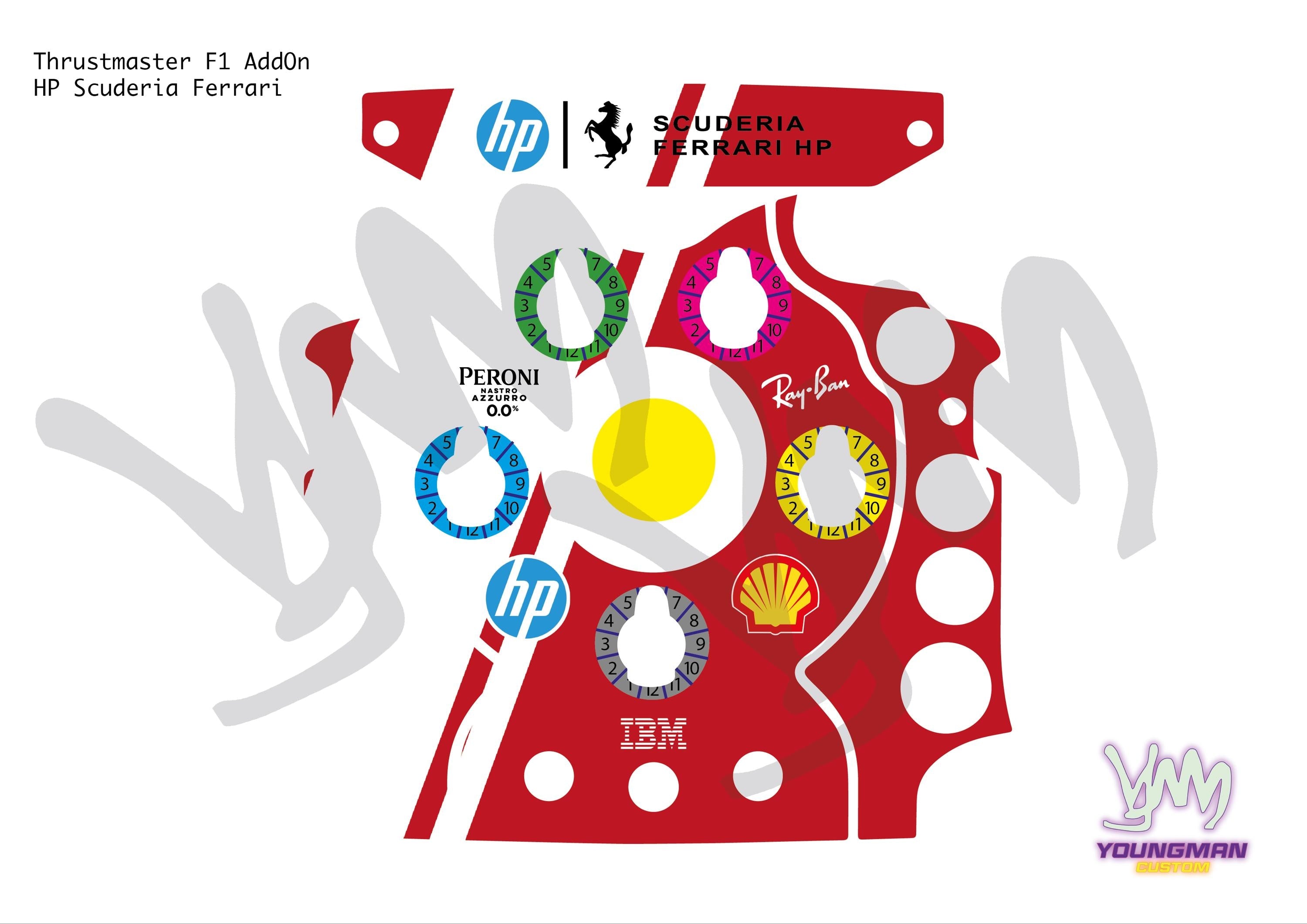 Stickers pour volant complet Thrustmaster Ferrari F1 Add-On - HP Ferrari F1