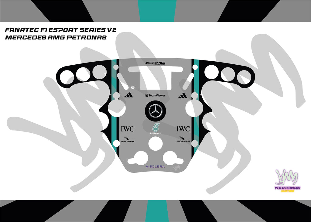 Stickers pour volant Fanatec Esport F1 V1 et V2 - Mercedes AMG Petronas F1