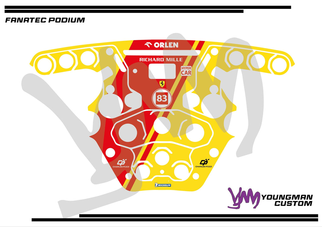 Stickers pour volant complet Fanatec Podium - AF Corse Ferrari WEC