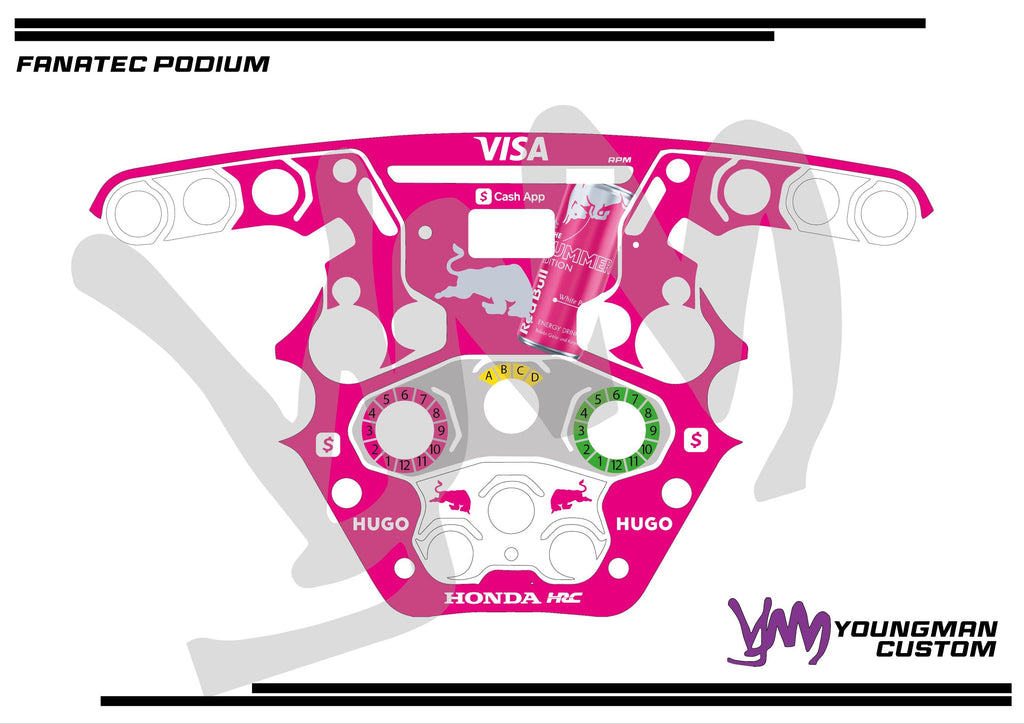 Stickers pour volant complet Fanatec Podium - Visa CashApp Racing Bulls MIAMI livery 2025