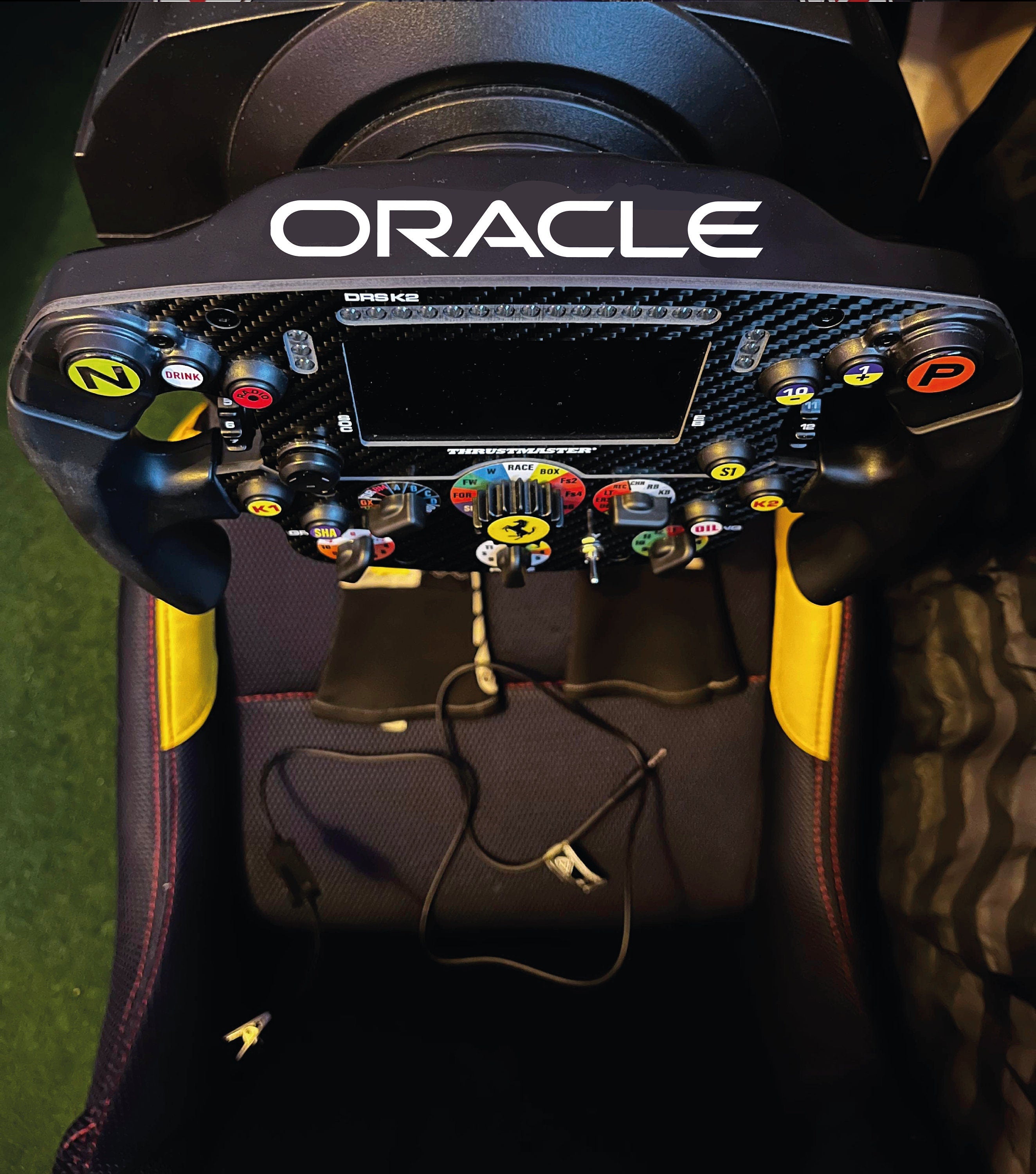 Sticker Oracle RedBull pour volant Thrustmaster Ferrari SF1000 - Fanatec Podium Racing Wheel F1 - volant SIMAGIC