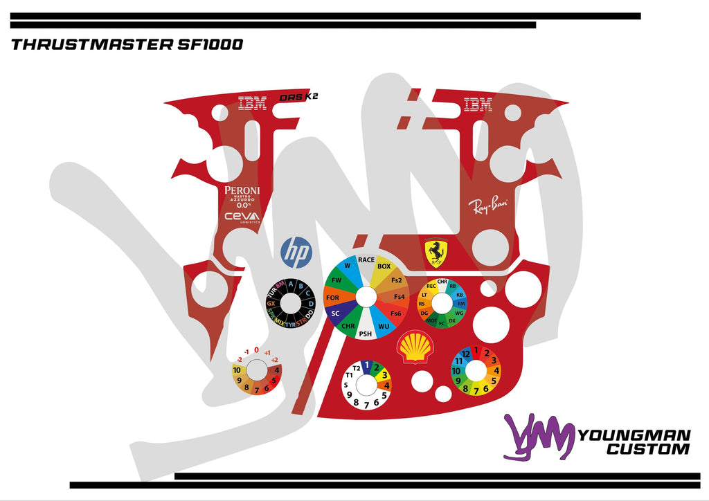Stickers pour volant complet Thrustmaster Ferrari SF1000