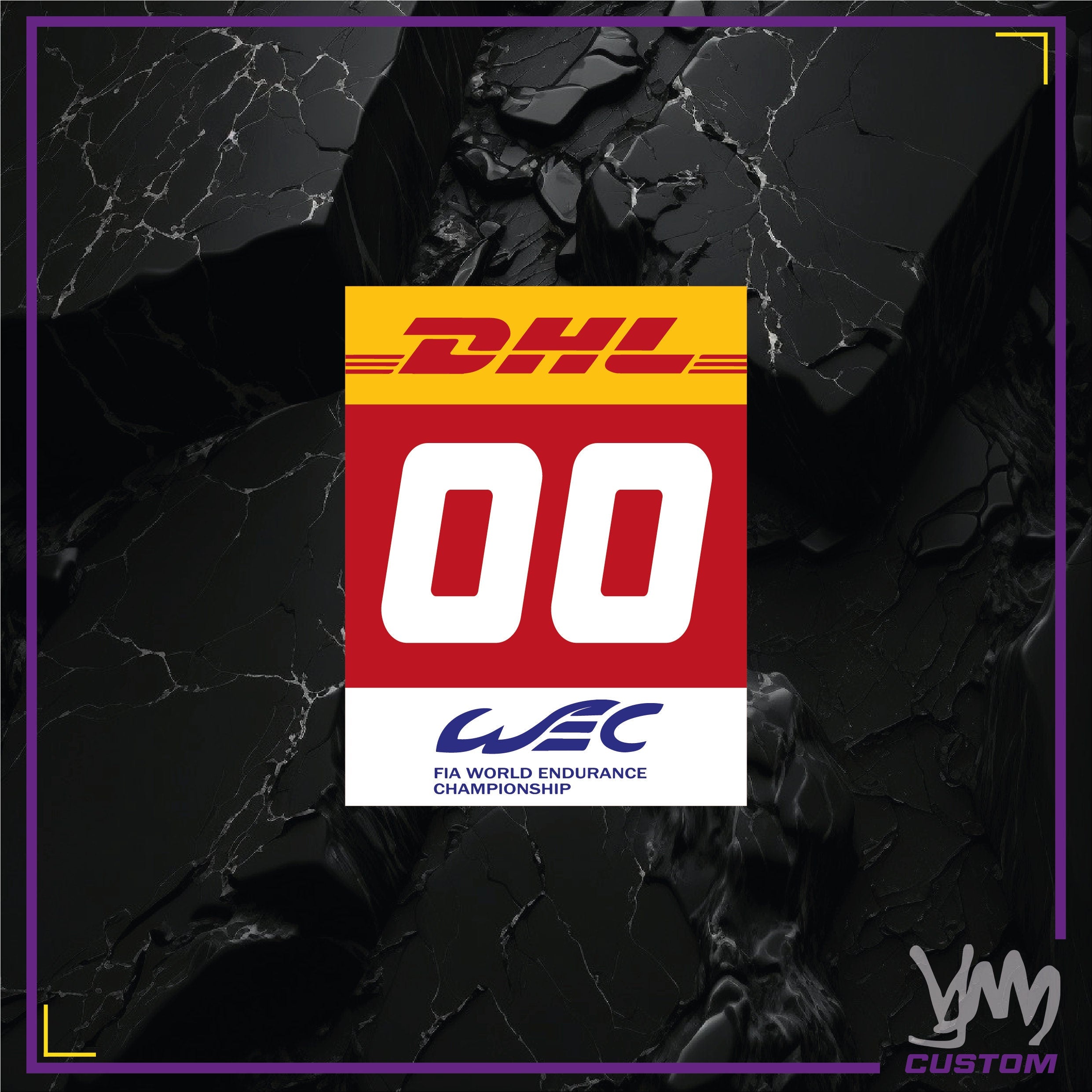 Stickers plaque numéro WEC - Hypercar / LMP2 / GT - Numéro personnalisé au choix