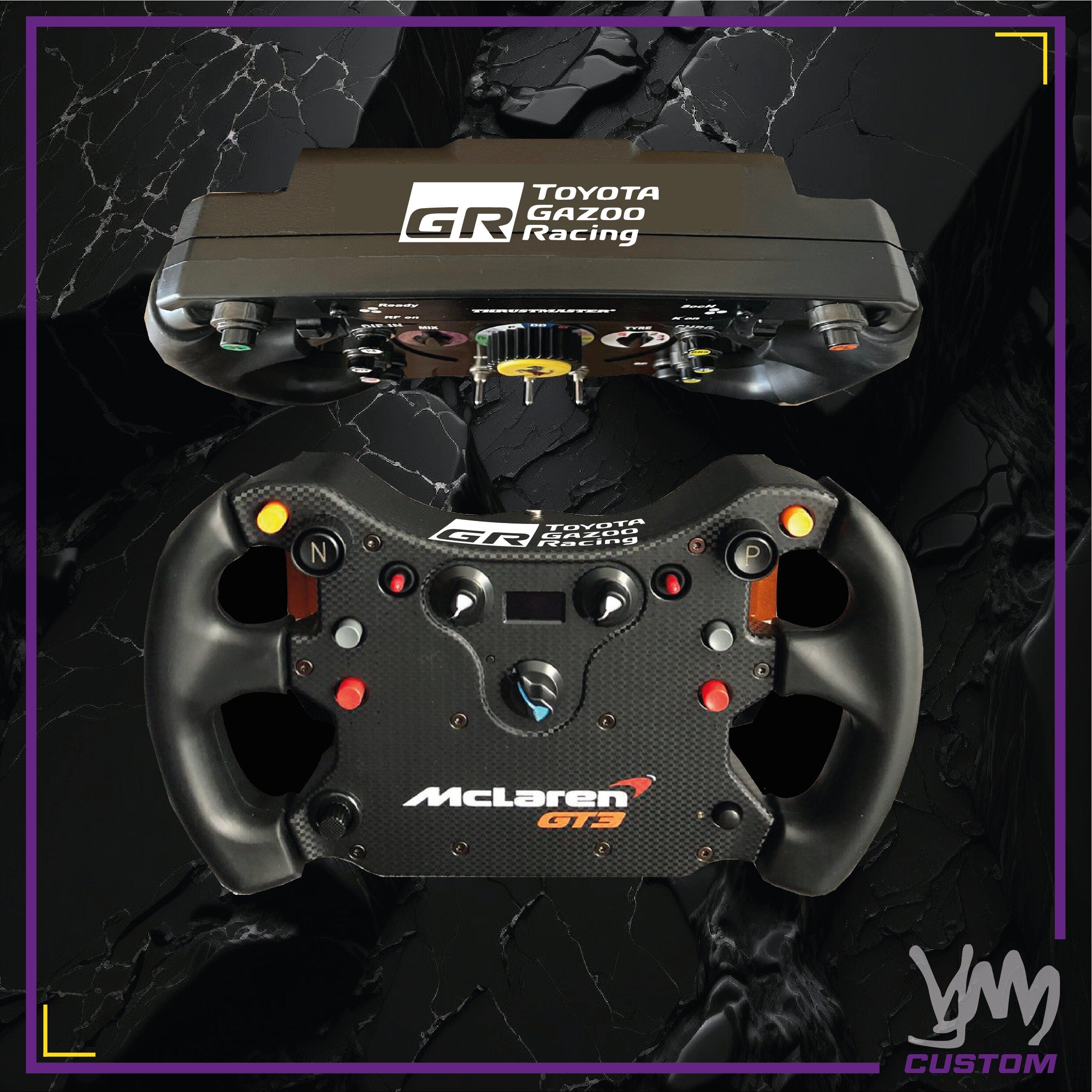 Sticker Toyota GR pour volant Thrustmaster Ferrari SF1000 - Add-On F1 - Fanatec Podium / CSL McLaren - Simagic - Moza GS