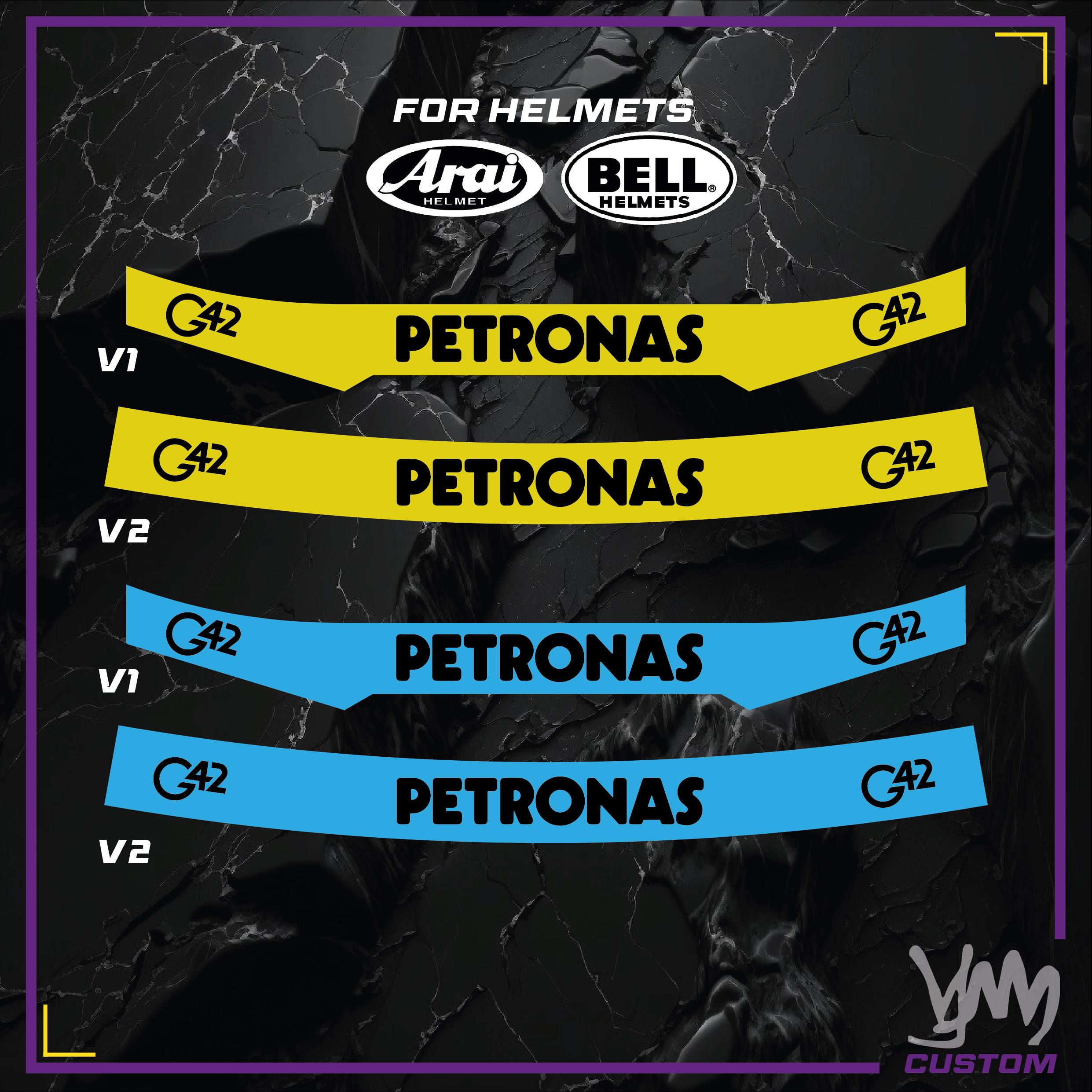 Sticker bandeau de visière pour casque Arai et Bell - Design F1 pilotes réplique GT