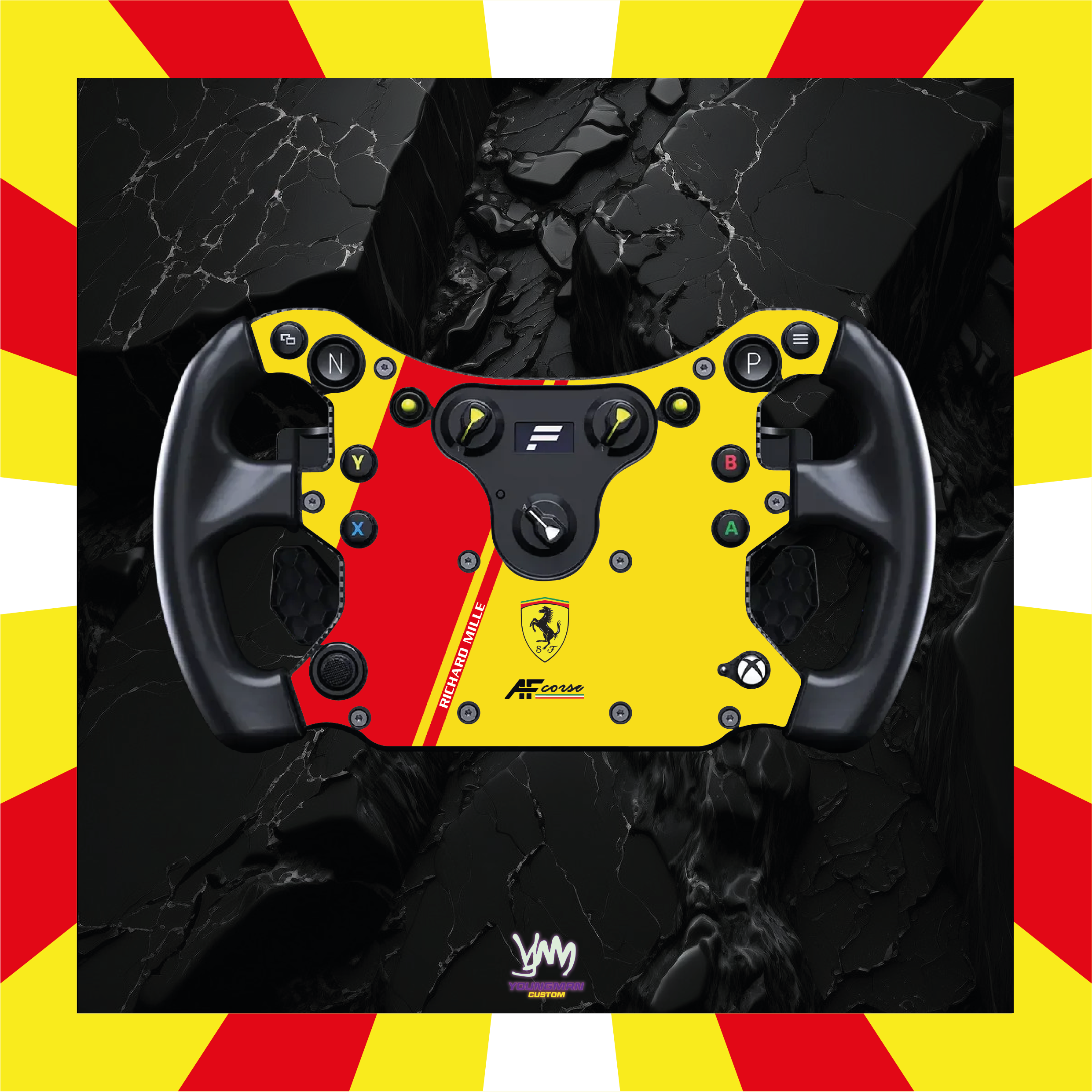 Autocollant Ferrari AF Corse pour volant complet Fanatec CSL GT3 / CSL McLaren GT3