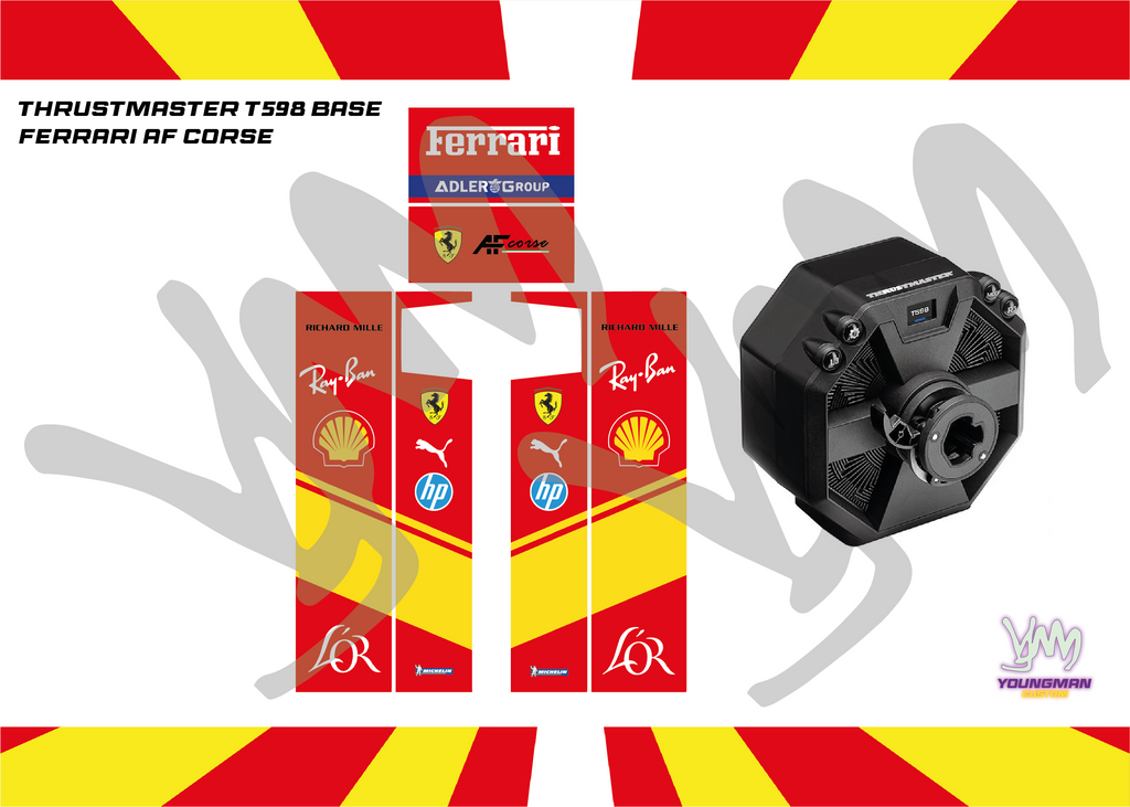 Ferrari AF Corse stickers for Thrustmaster T598 steering wheel base