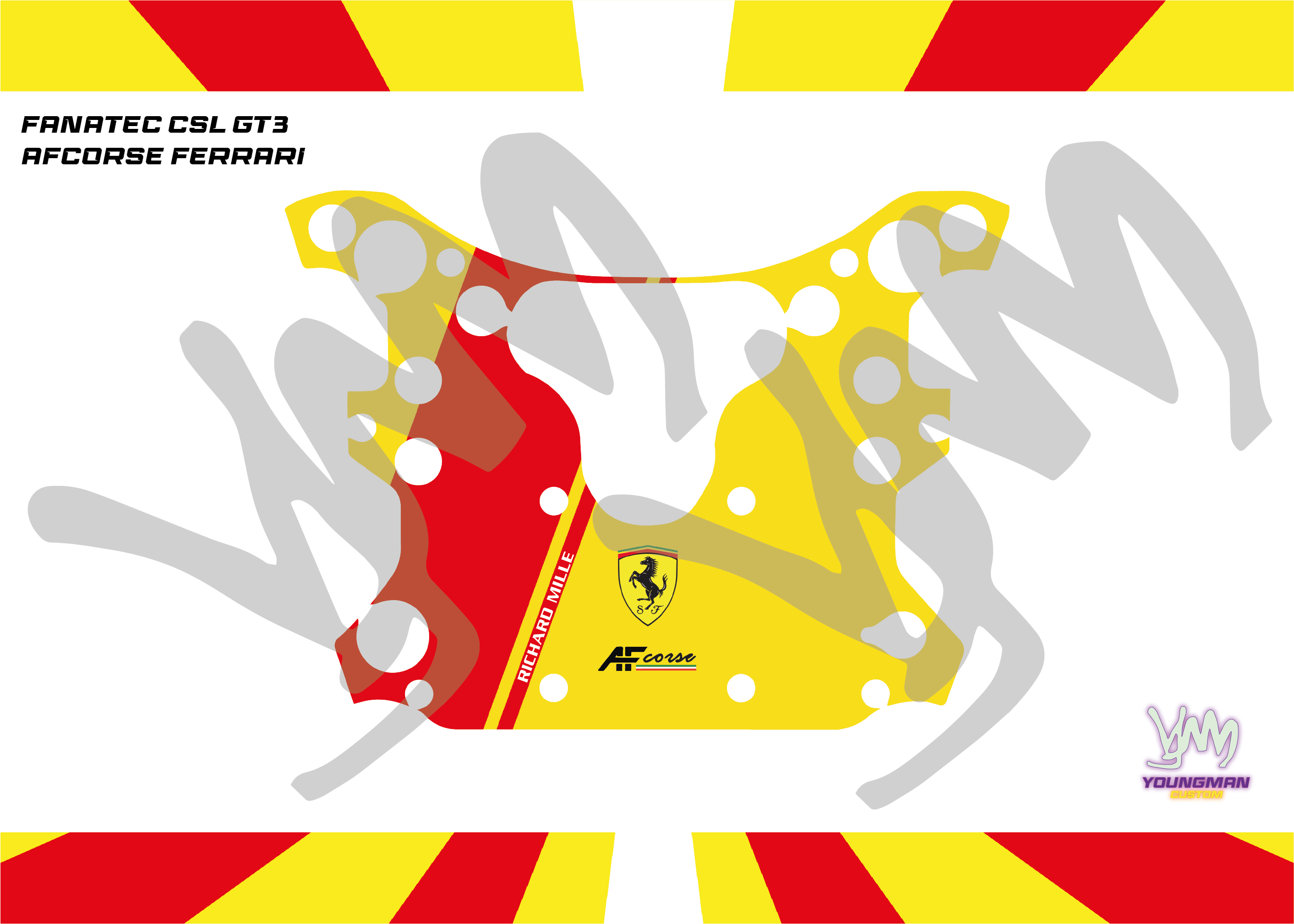 Autocollant Ferrari AF Corse pour volant complet Fanatec CSL GT3 / CSL McLaren GT3