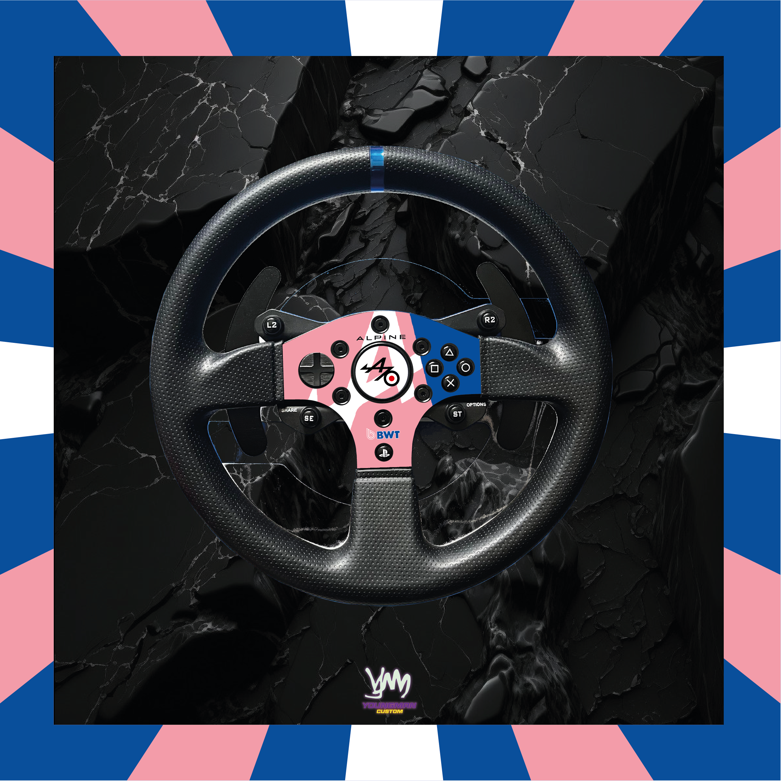 Stickers pour Thrustmaster T300 RS GT - Alpine BWT