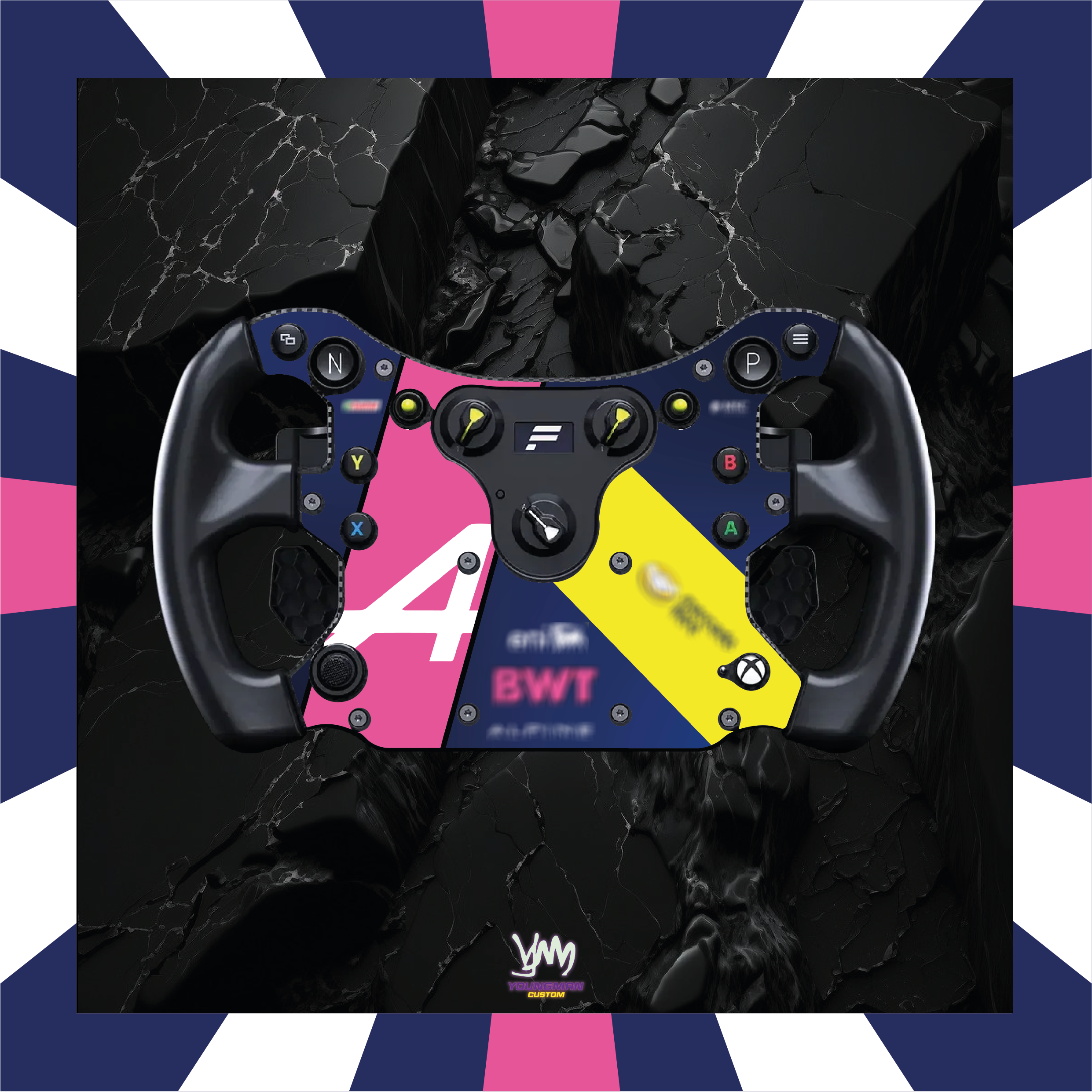Autocollant Alpine BWT F1 pour volant complet Fanatec CSL GT3 / CSL McLaren GT3